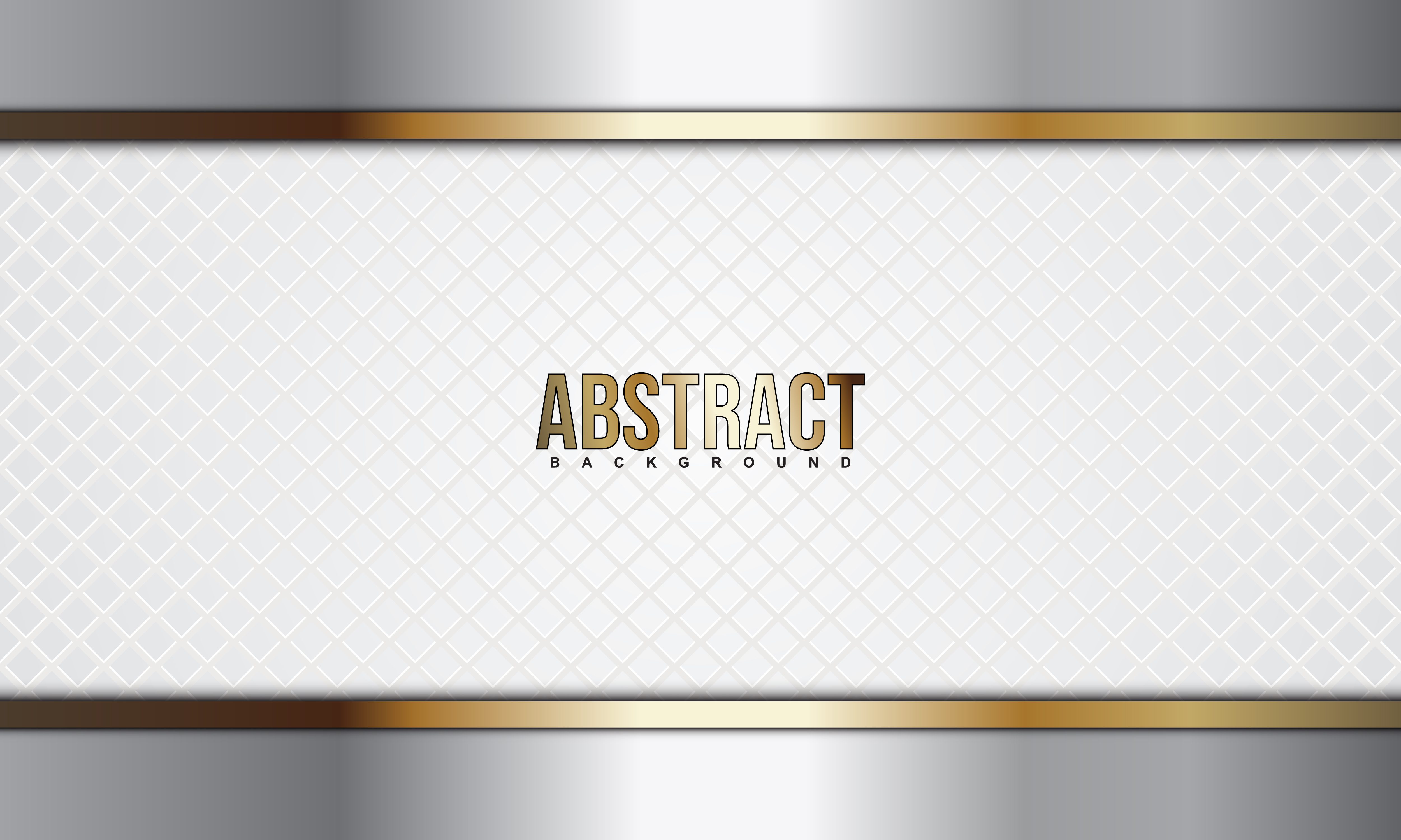 Metallic Silver and Gold Borders Over Diamond Pattern Free Vector