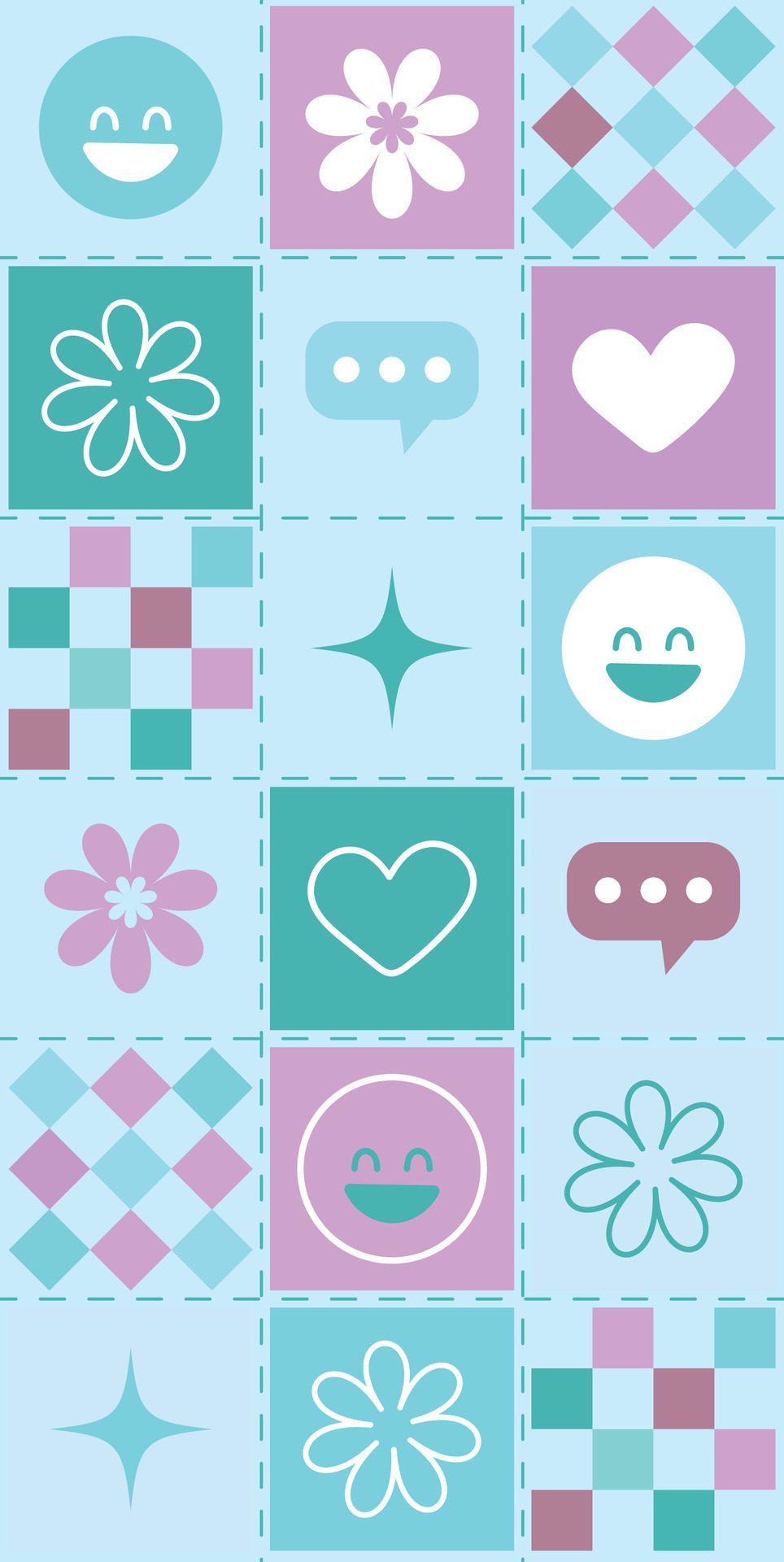 Hand drawn mobile phone wallpaper cute floral pattern Free Vector