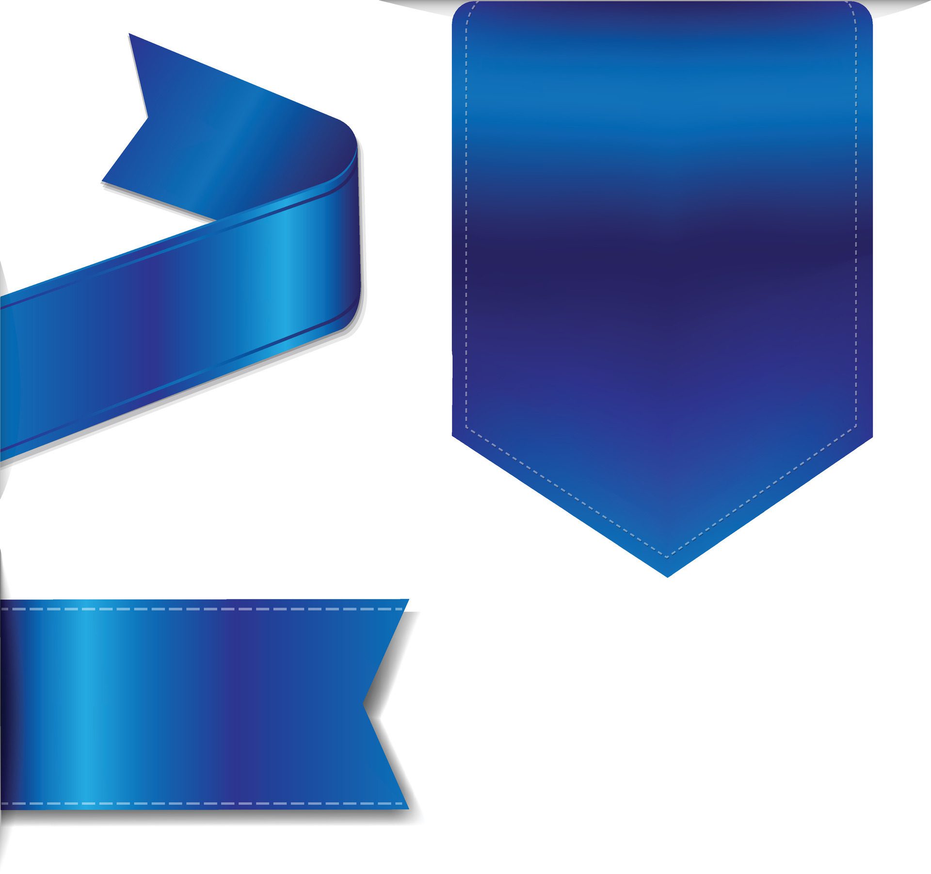 Vector blue ribbons.Ribbon banner set. Free Vector