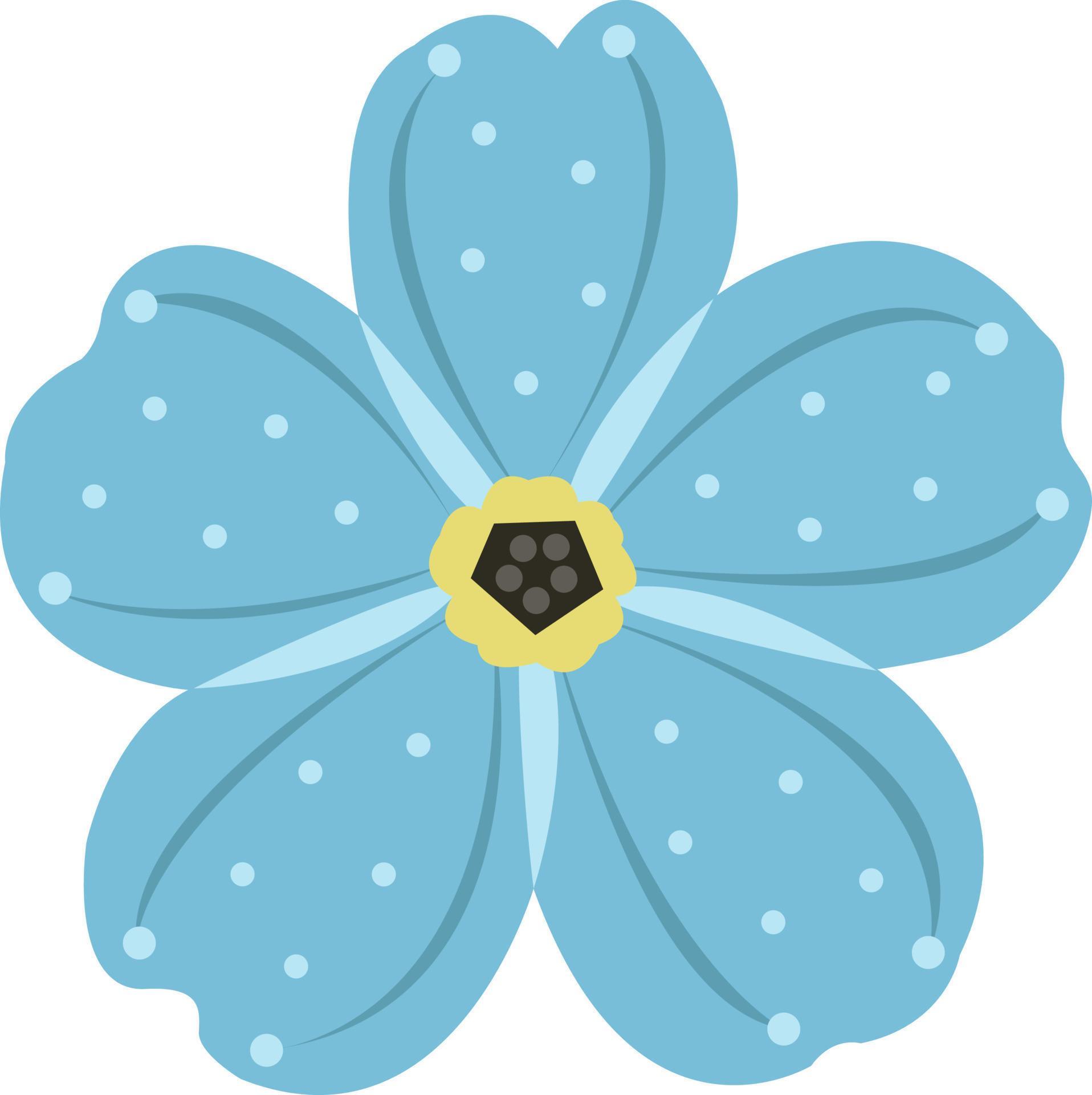 Blue snow flower vector art for graphic design and decorative element Stock Free