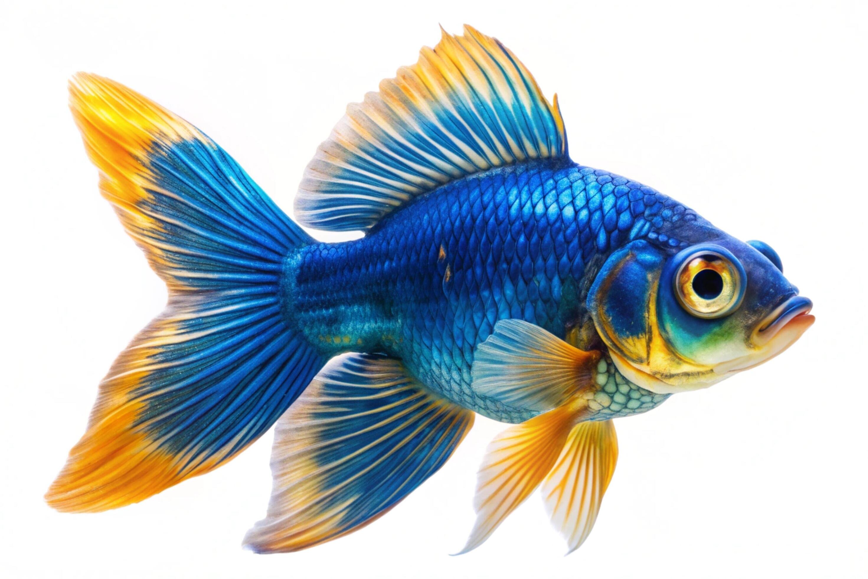 Blue ornamental fish isolated on white background Stock Free