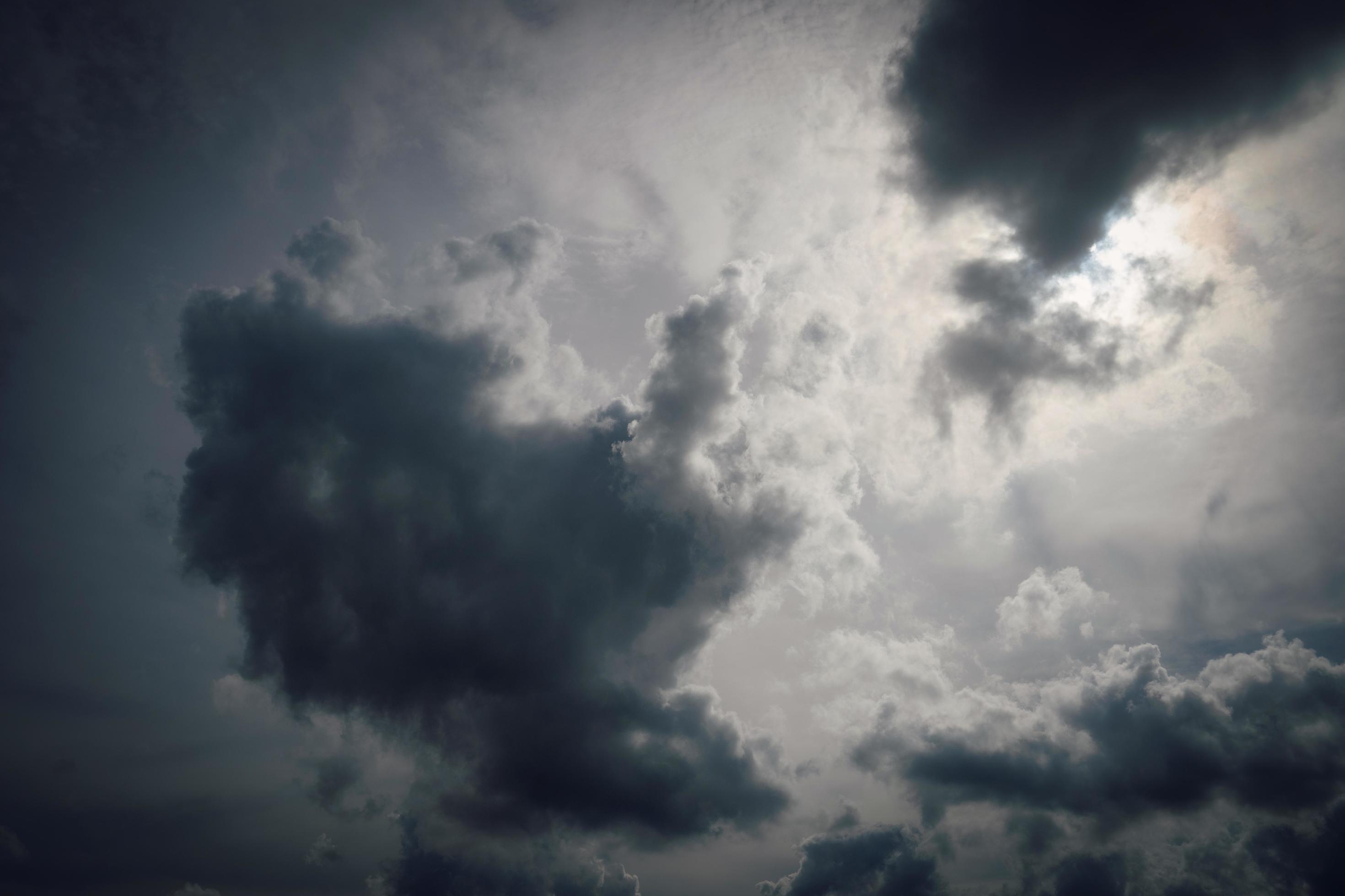 Dramatic storm clouds on sky, Natural background Stock Free