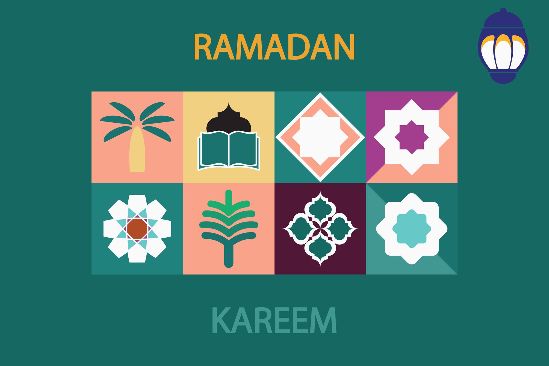 Ramadan Kareem,Islamic greeting card template with ramadan for wallpaper design,poster, media banner. Free Vector