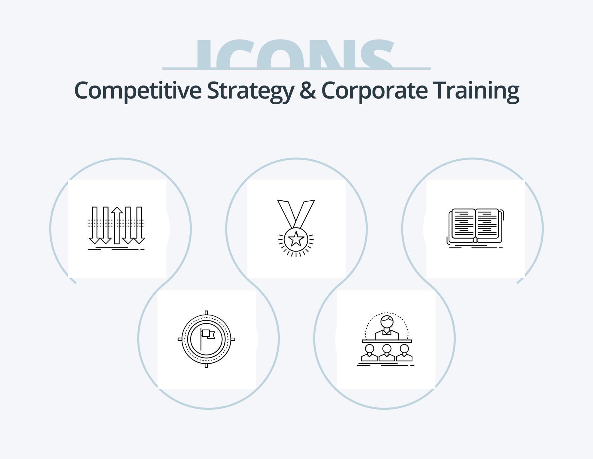 Competitive Strategy And Corporate Training Line Icon Pack 5 Icon Design. choose. arrow. personality. outsource. human Stock Free