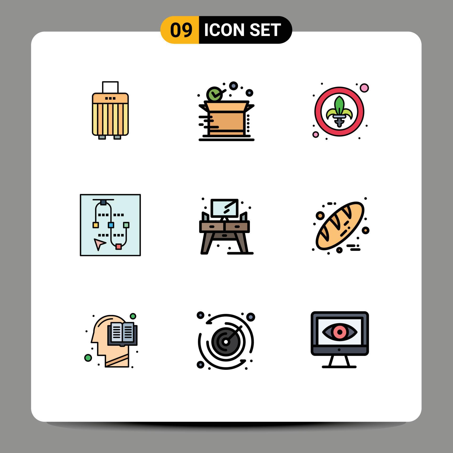 9 Filledline Flat Color concept for Websites Mobile and Apps living arrow decor vector mouse Editable Vector Design Elements Stock Free and Free SVG