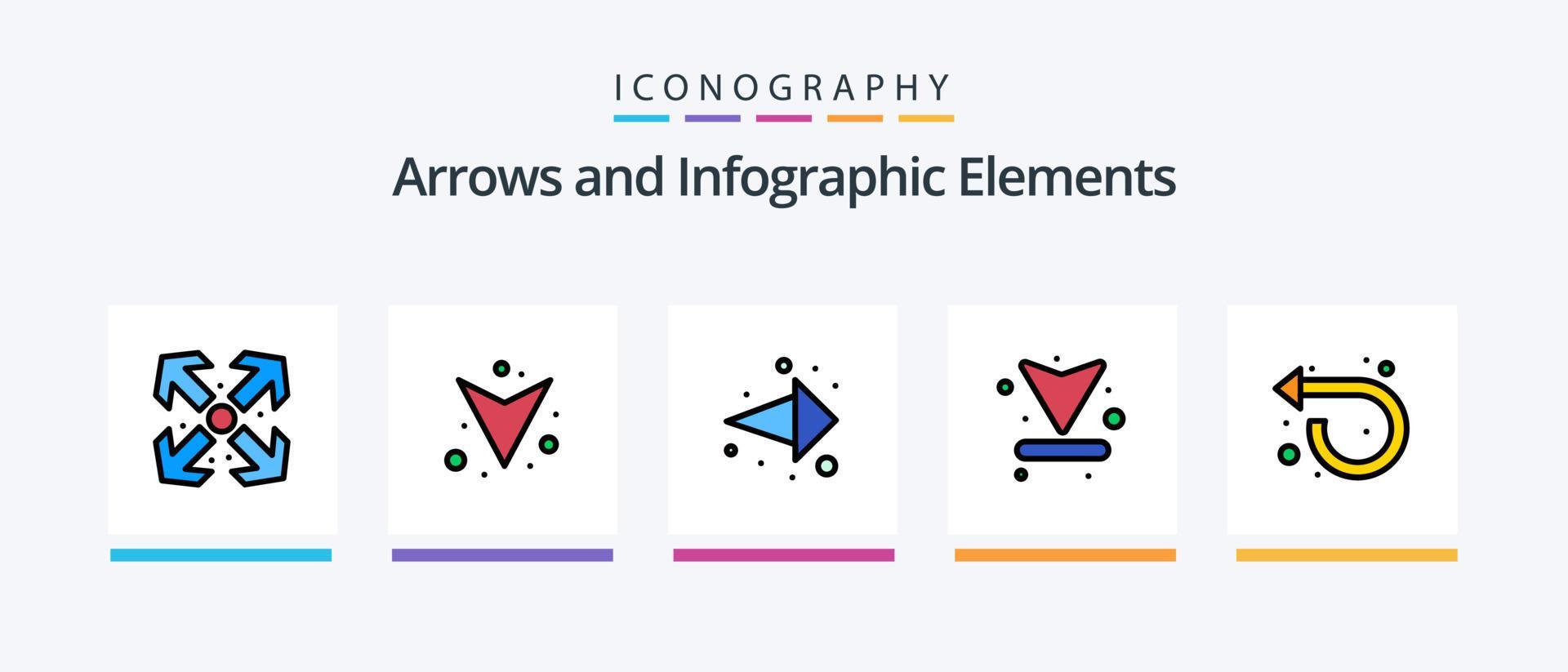 Arrow Line Filled 5 Icon Pack Including rewind. arrow. direction. right. direction. Creative Icons Design Stock Free