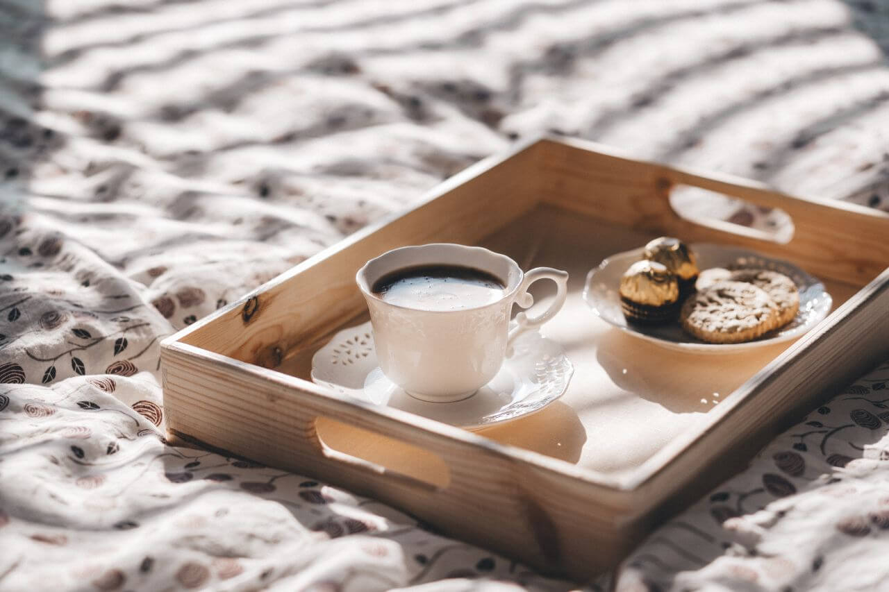 Coffee and Cookies on Tray Stock Free