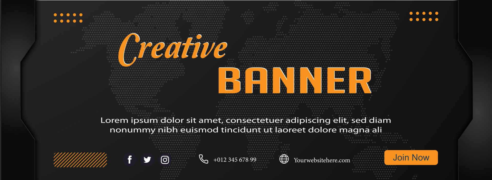 banner background with dots texture map design Free Vector