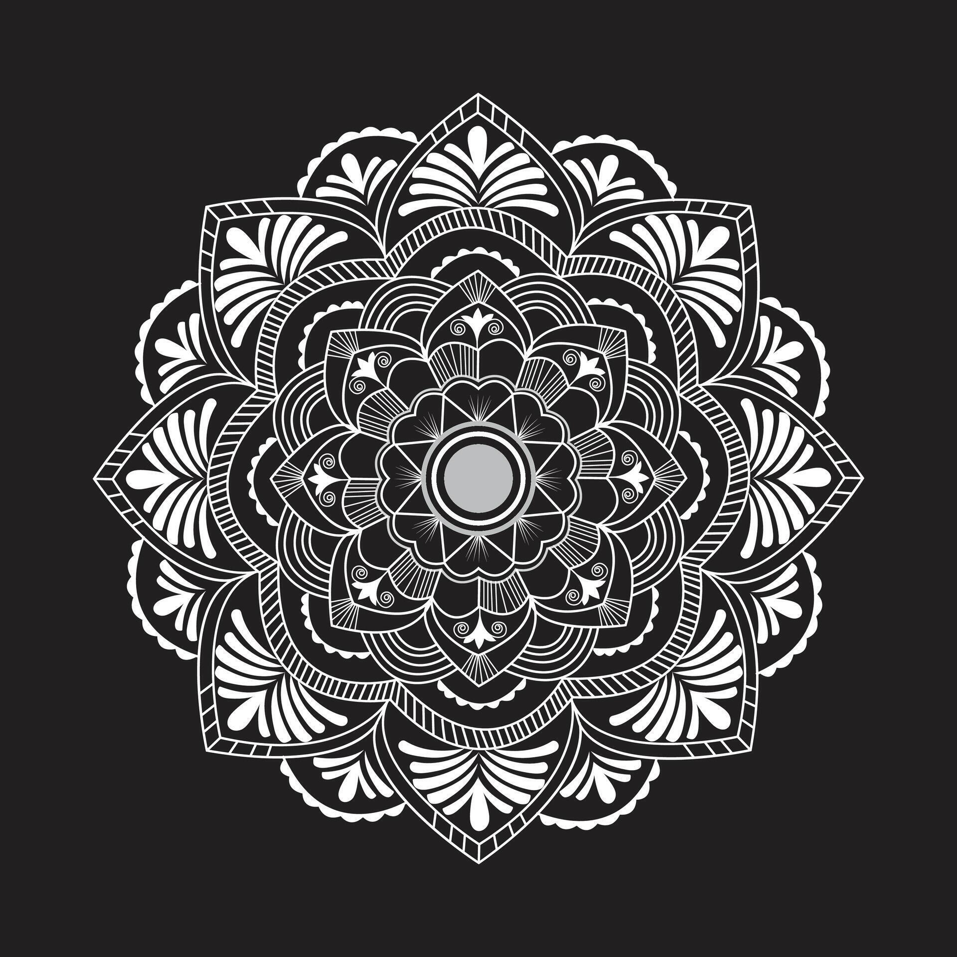 Creative easy circle flower floral mandala design for free download Stock Free