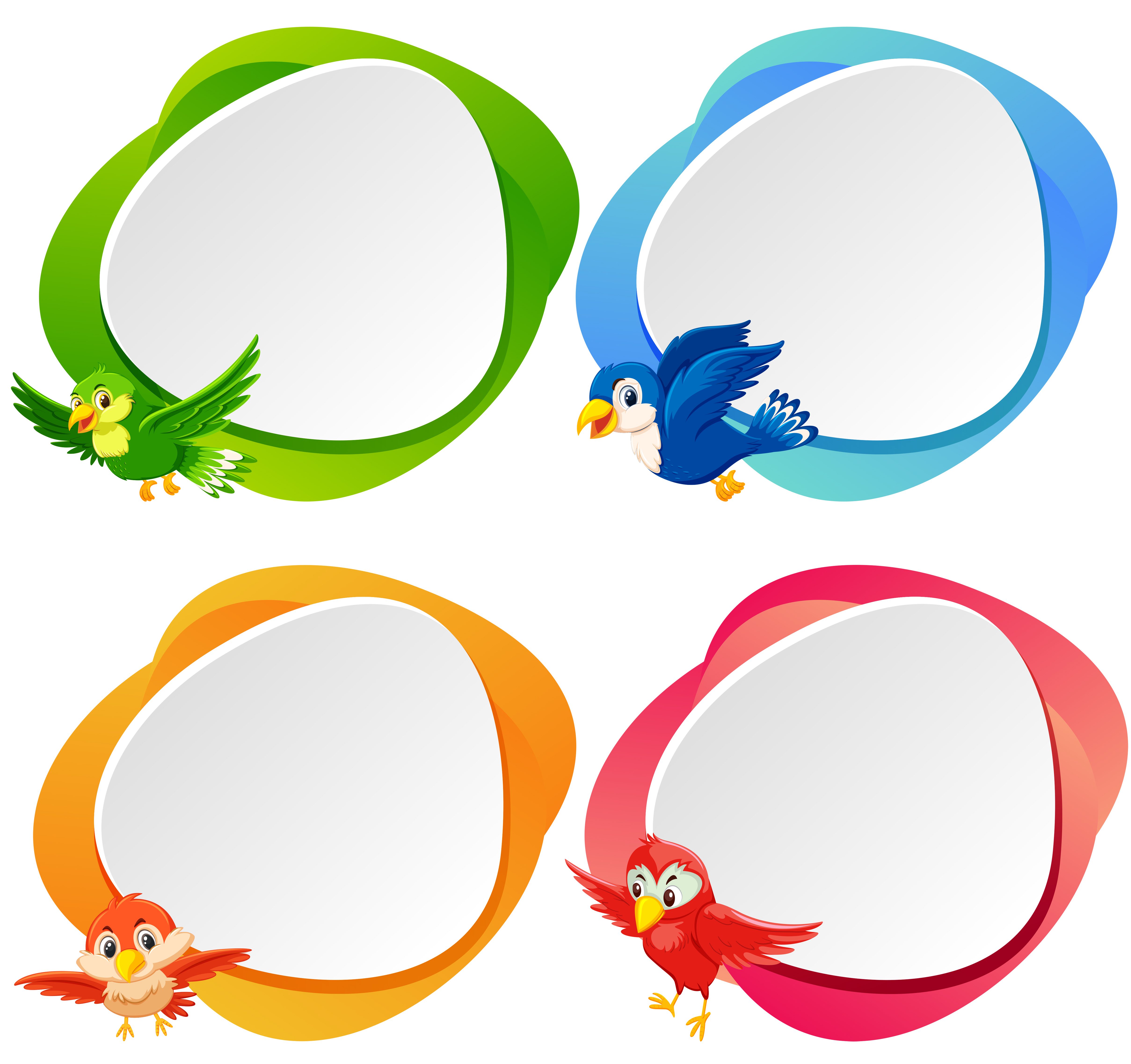 Set of bird banner with space for text Free Vector