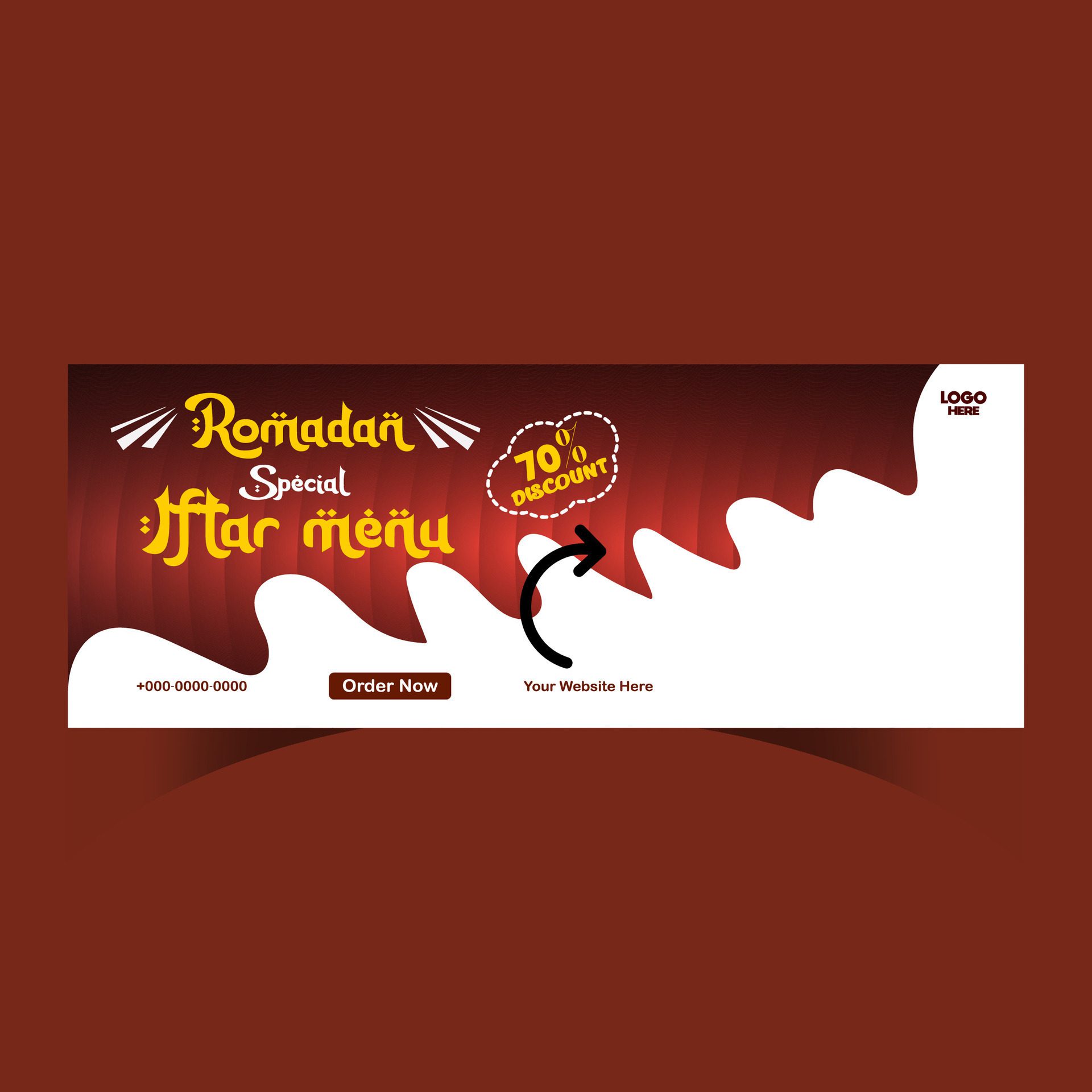 Ramadan food menu post design and social media banner template Free Vector