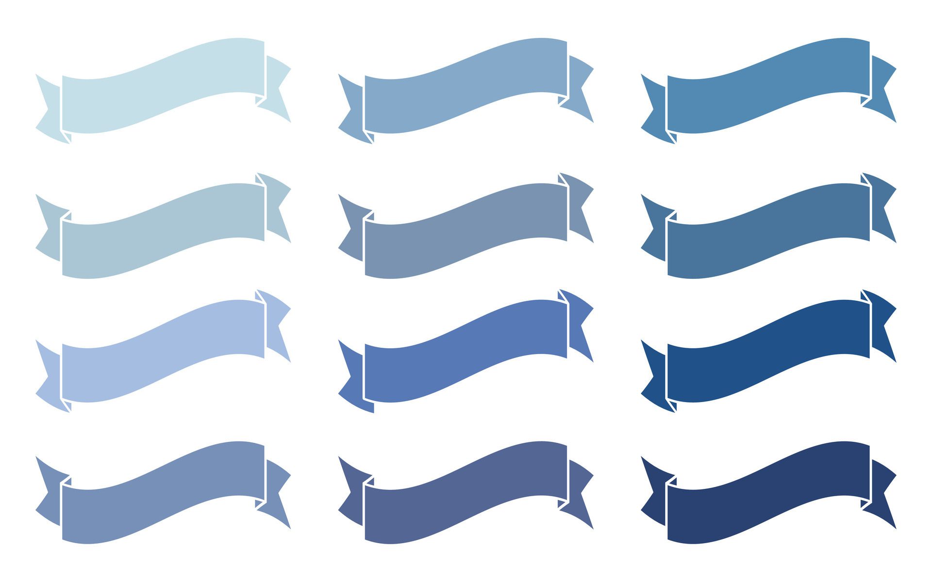Set of modern simple banner ribbons. Decorative flag, tape for text, price tag, sale label, printable, planner, scrapbook, stickers, weekly days label. Free Vector