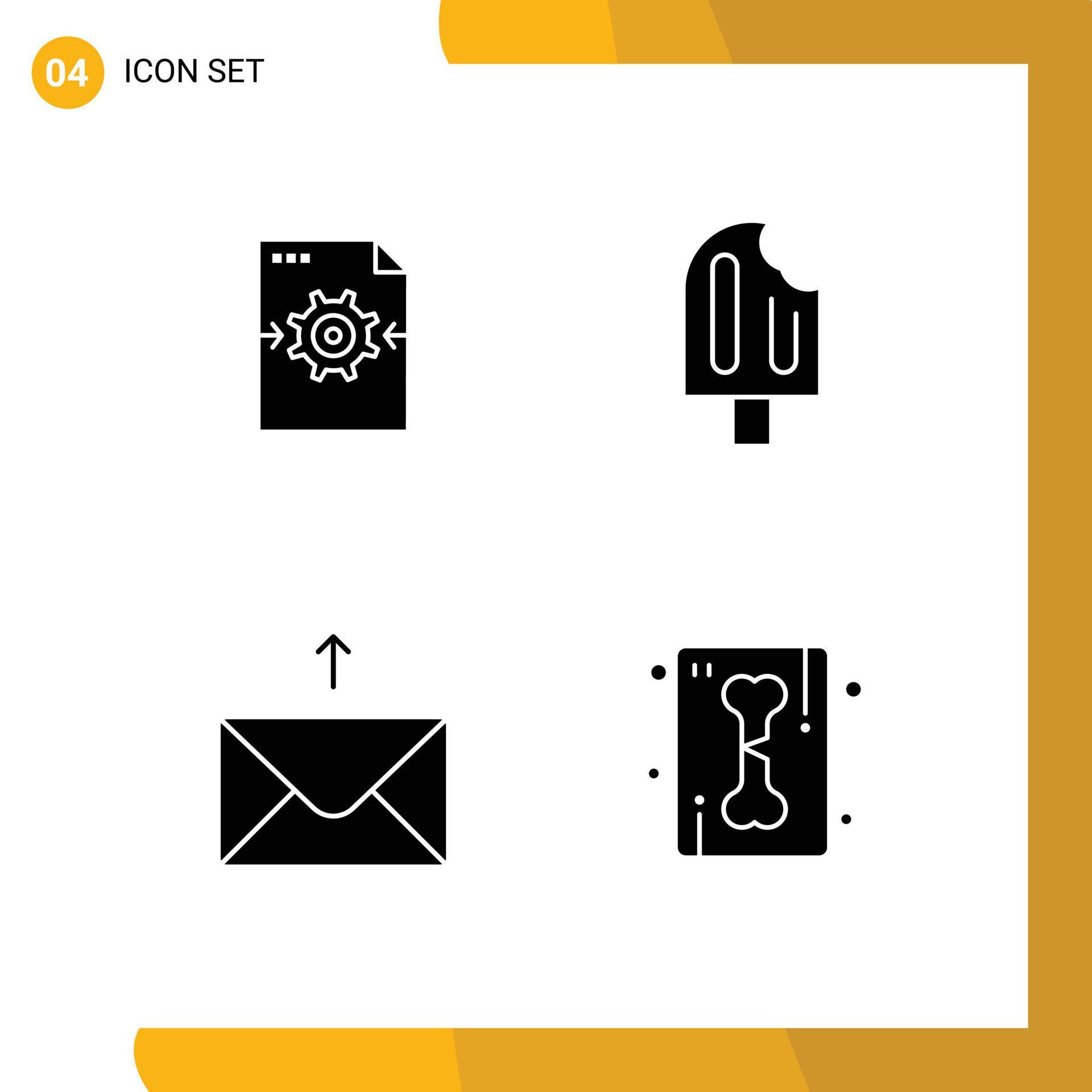 4 Solid Glyph concept for Websites Mobile and Apps file mail arrow holiday send Editable Vector Design Elements Stock Free