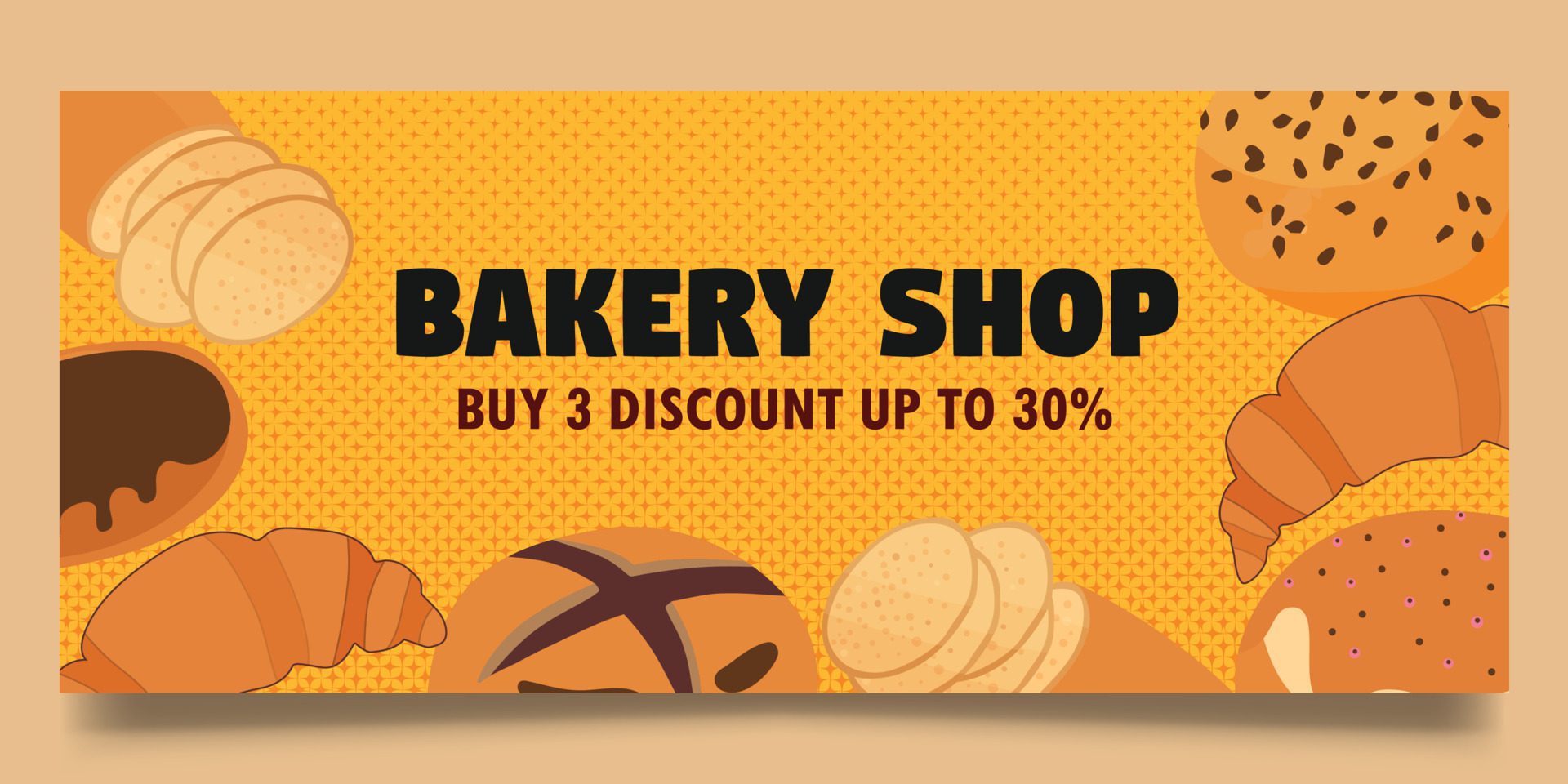 Bakery shop web banner template Free Vector