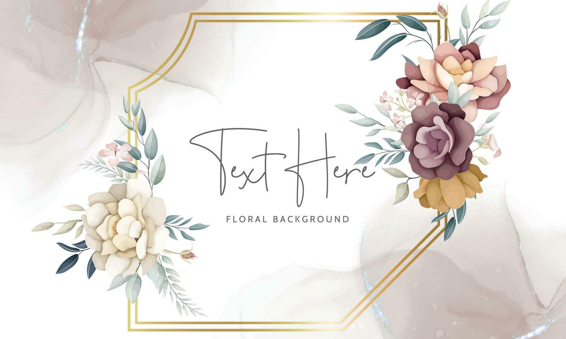 beautiful flower wreath arrangement floral background template Stock Free