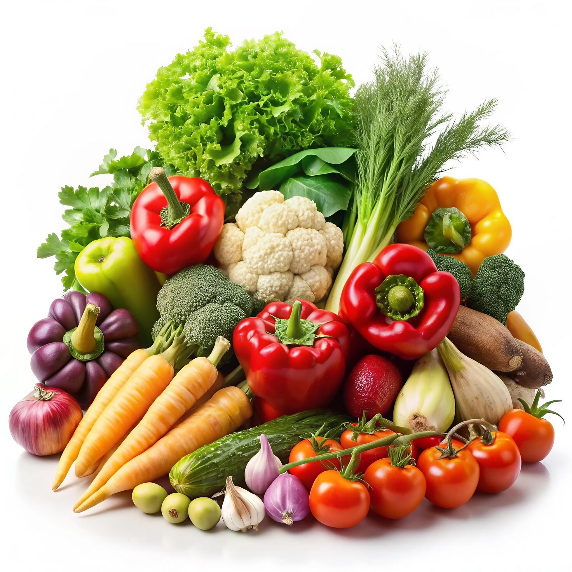 Fresh vegetables background. Healthy fresh organic vegetables on white background. Stock Free