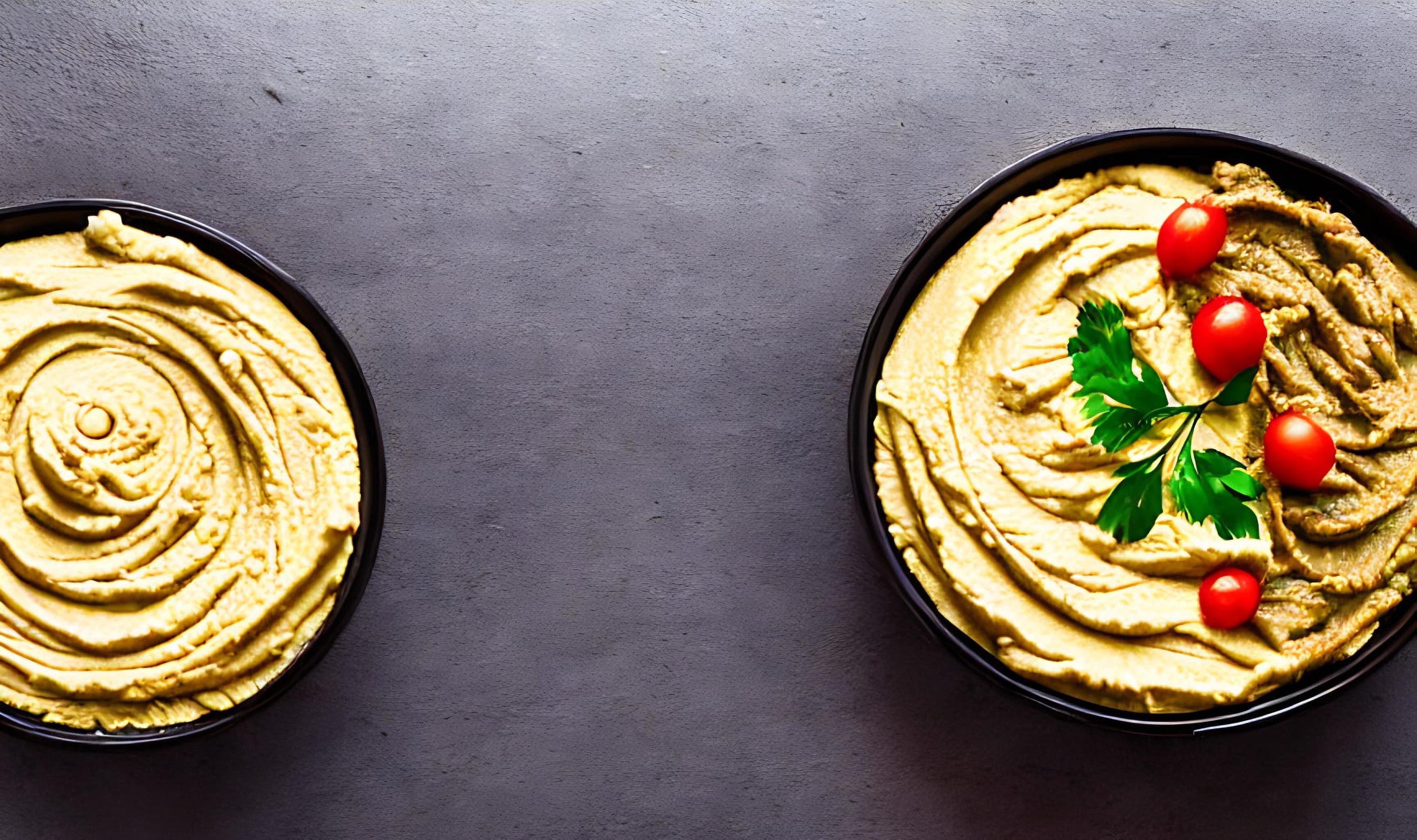 Healthy food. Traditional freshly made organic hummus. Stock Free