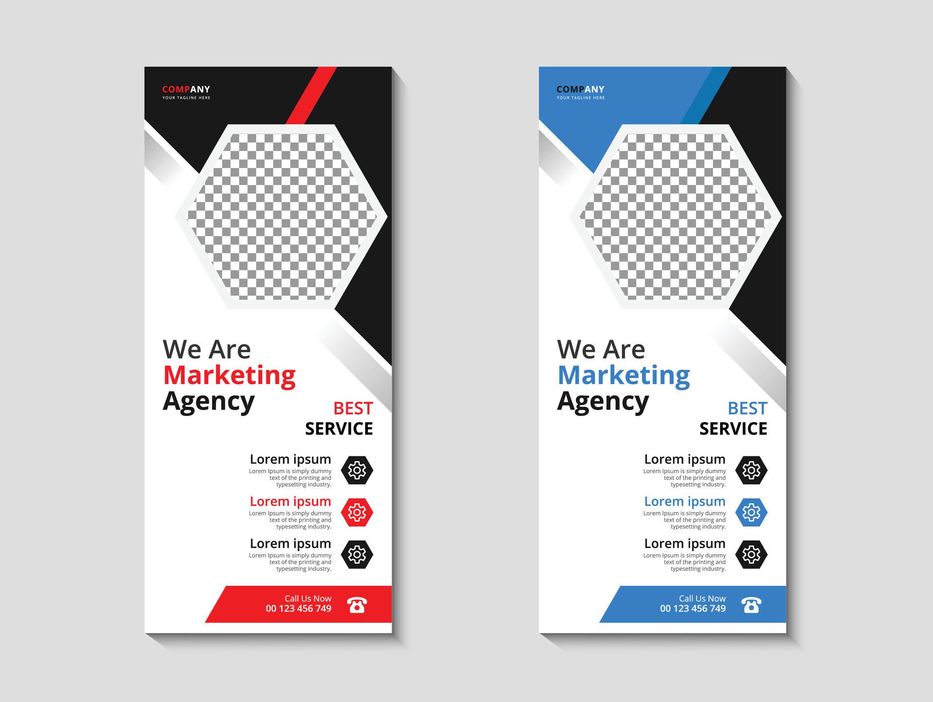 Business Marketing rollup banner design, corporate Business rollup banner Template Design. Digital Marketing Agency rollup banner design. Free Vector