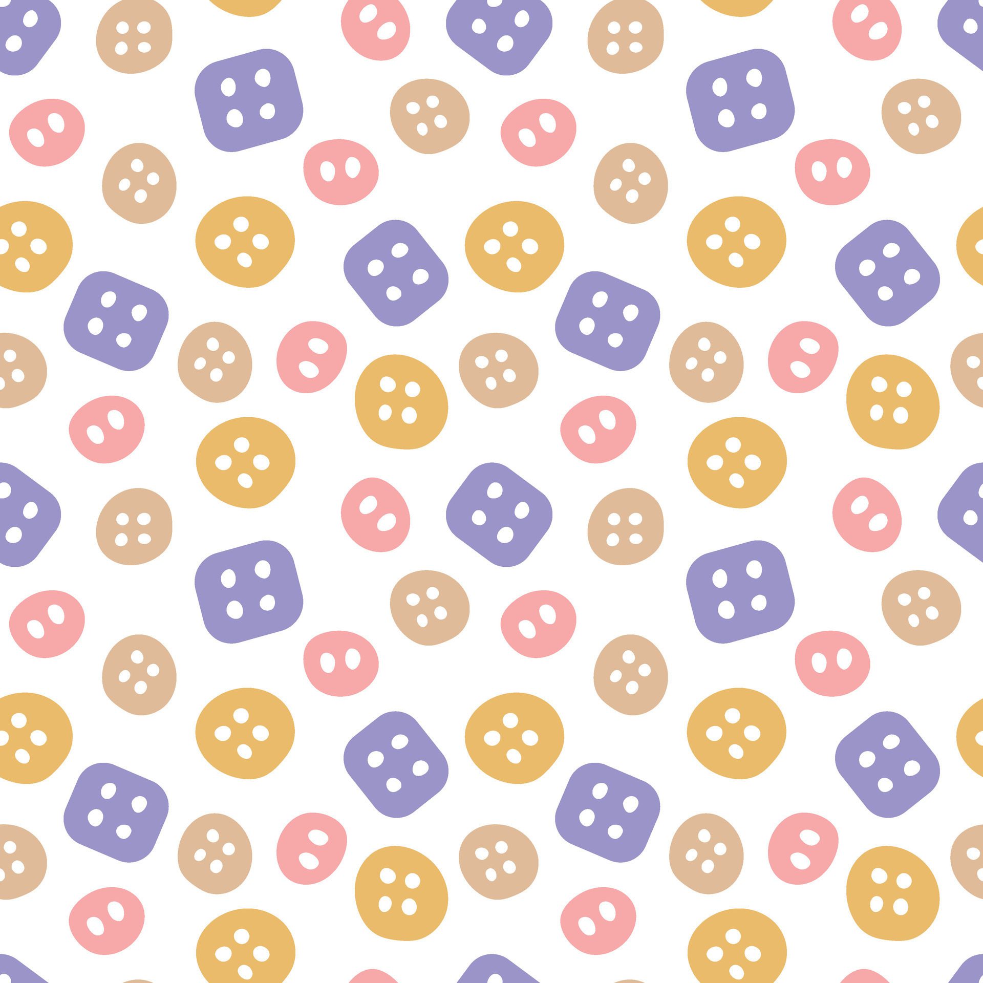 Buttons seamless pattern. Cute, pastel pattern. For packaging, wrapping paper, clothing business, background Free Vector