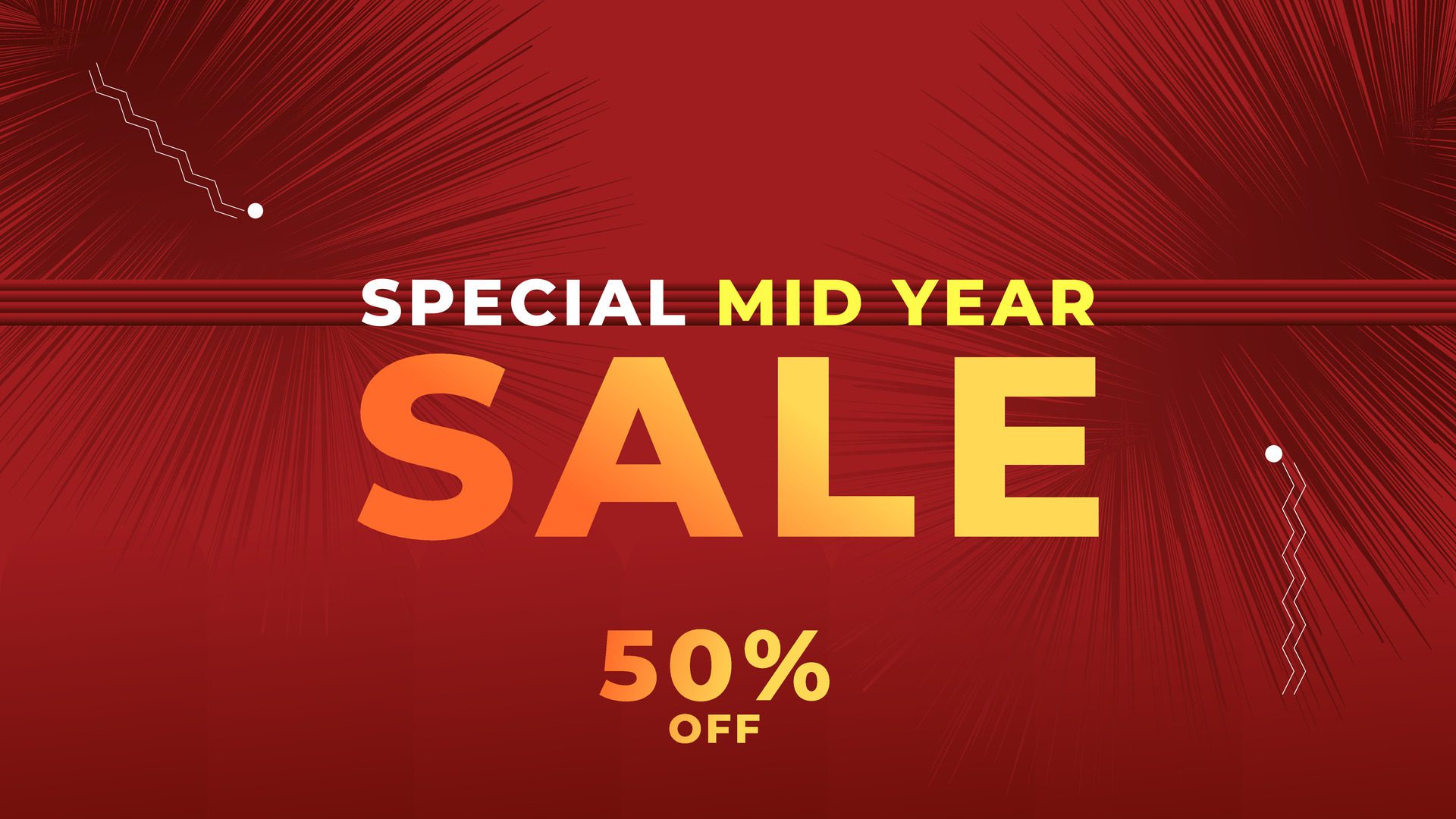 MID YEAR SALE OFFERS AND PROMOTION TEMPLATE BANNER DESIGN.COLORFUL GRADIENT COLOR BACKGROUND VECTOR. GOOD FOR SOCIAL MEDIA POST, COVER , POSTER Free Vector