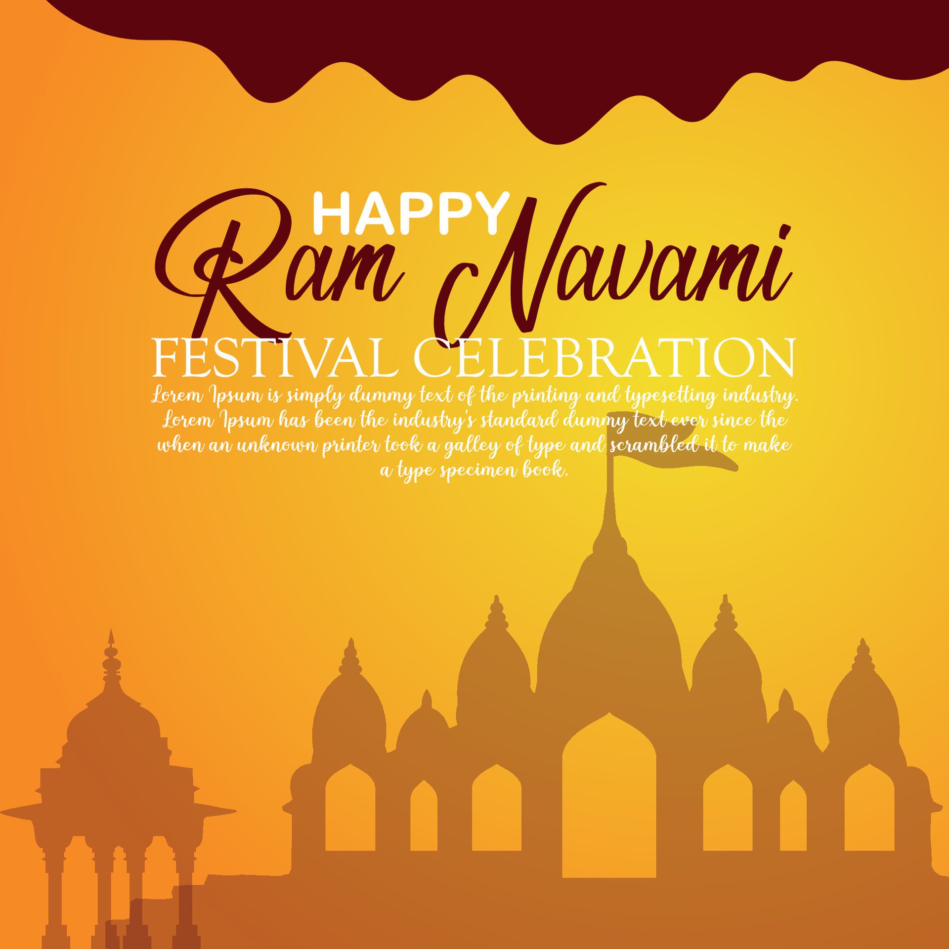 Happy Ram Navami cultural Banner Hindu festival vertical post wishes celebration card Ram Navami celebration background Free Vector