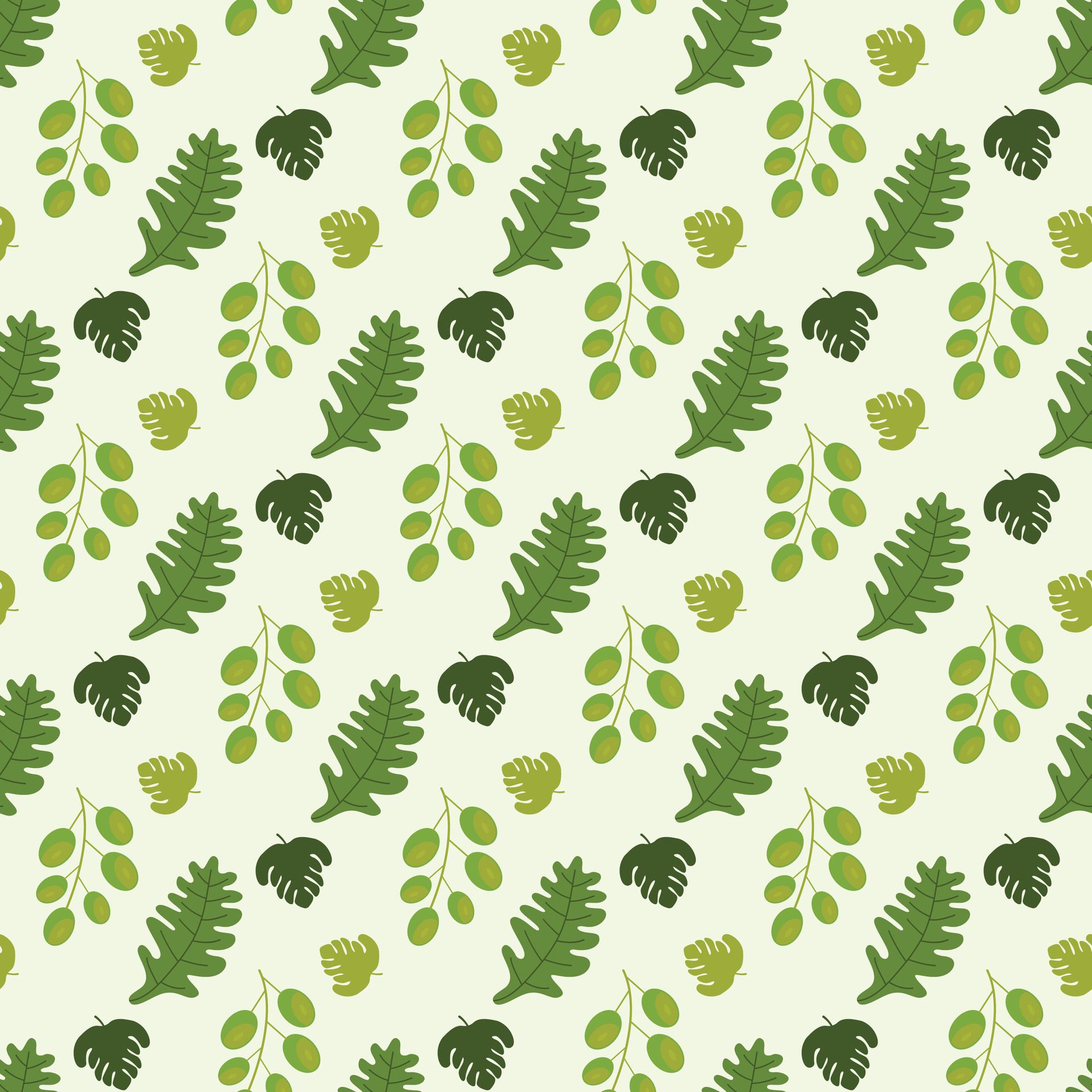 Autumnal Rowanberry Leaves Seamless Pattern Design Free Vector