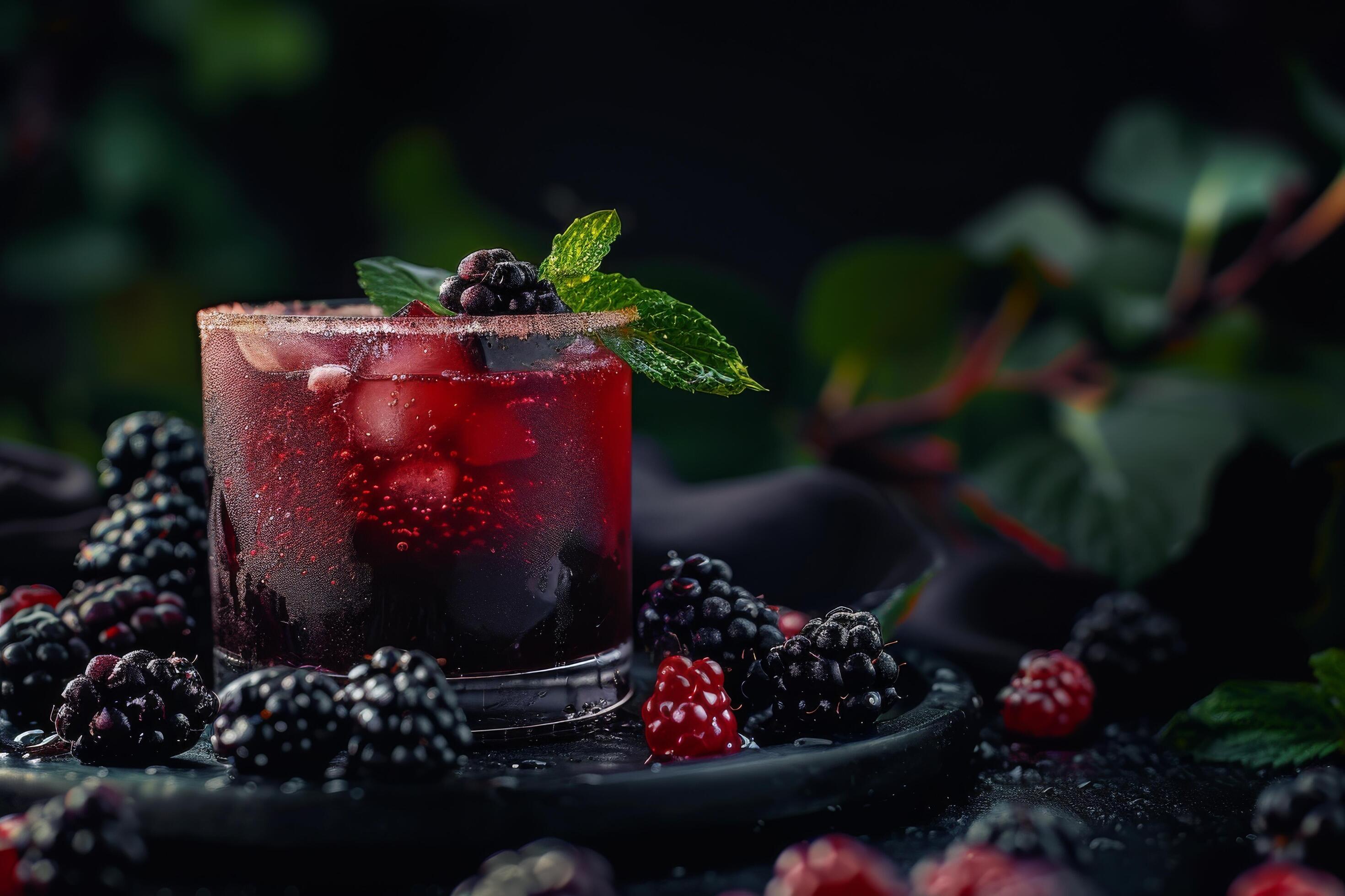 Colorful blackberry juice illustrations for creative use Stock Free