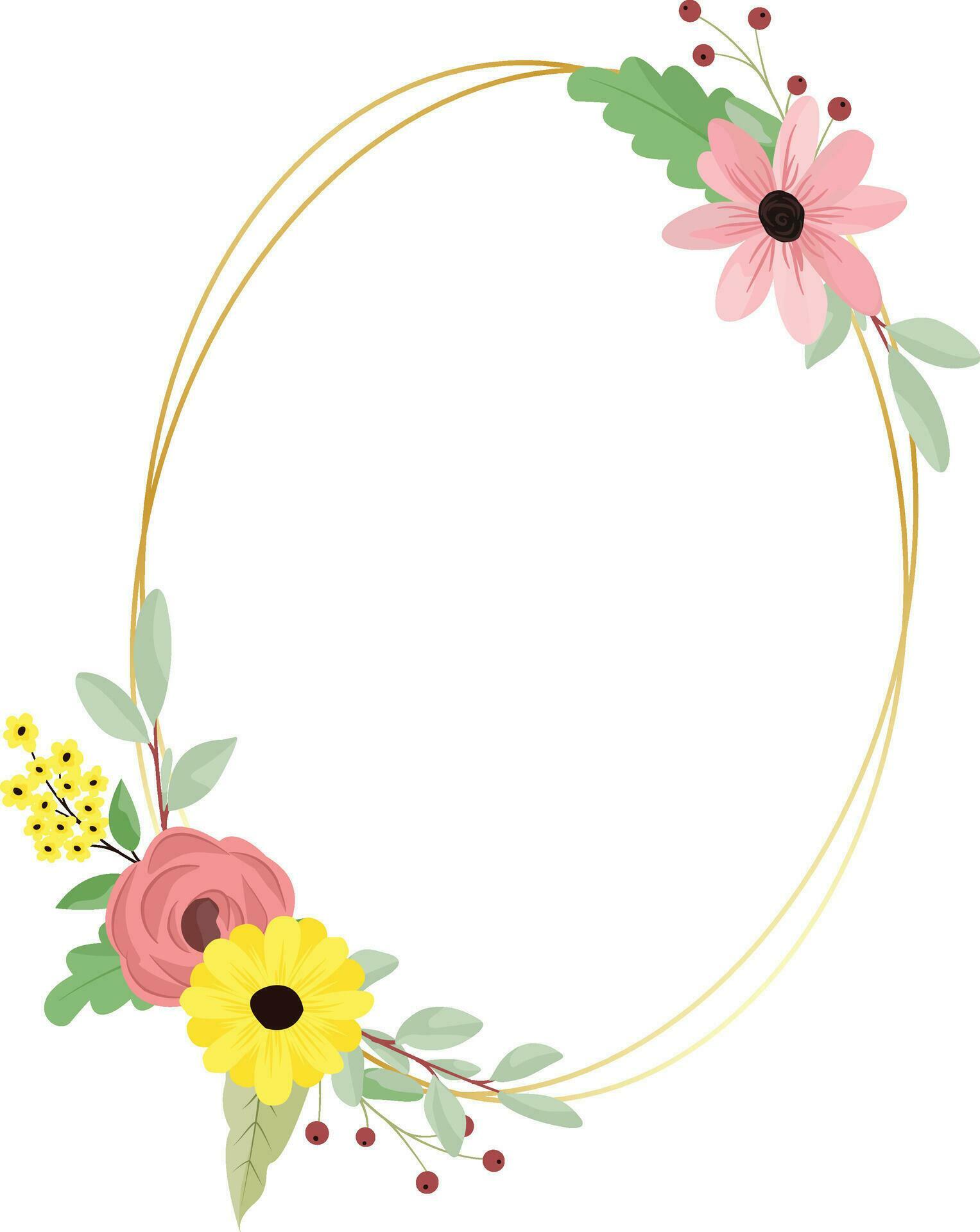 Flower Frame Wreath. Floral botanical flowers. for graphic designer decoration, product design, and cards Stock Free