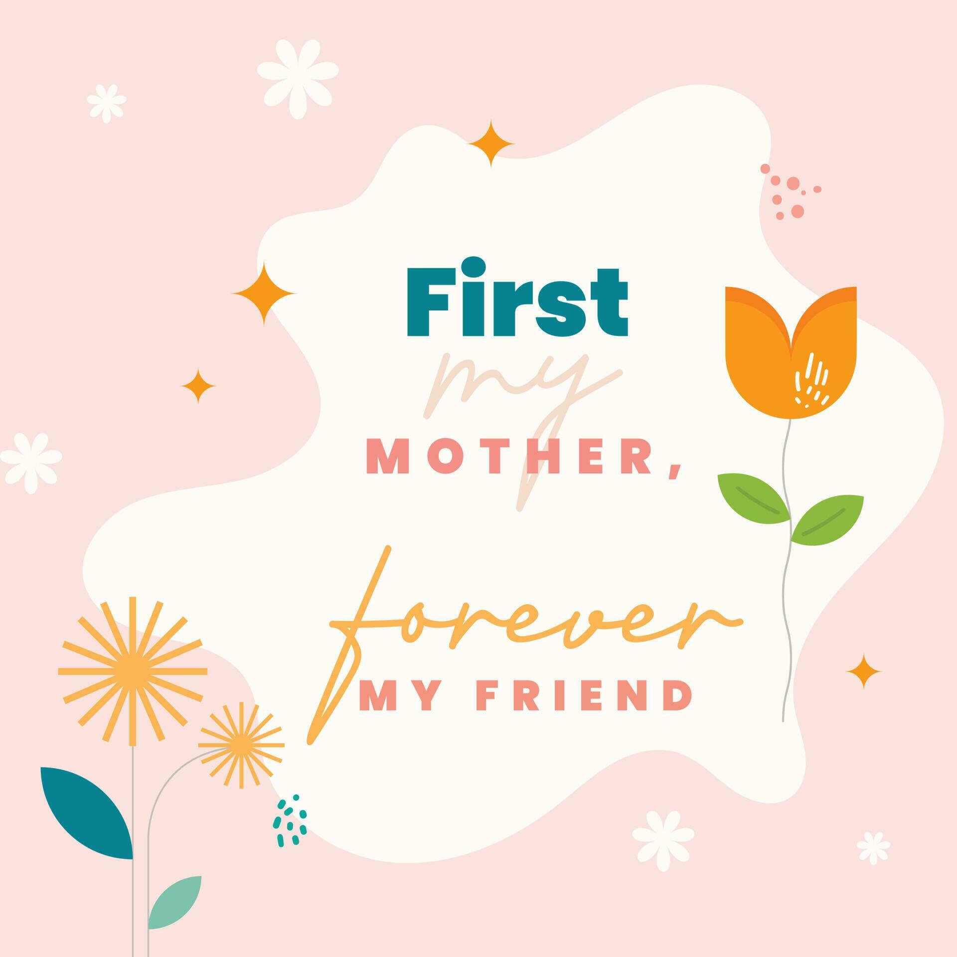 fun flower colorful paster happy mothers day Stock Free