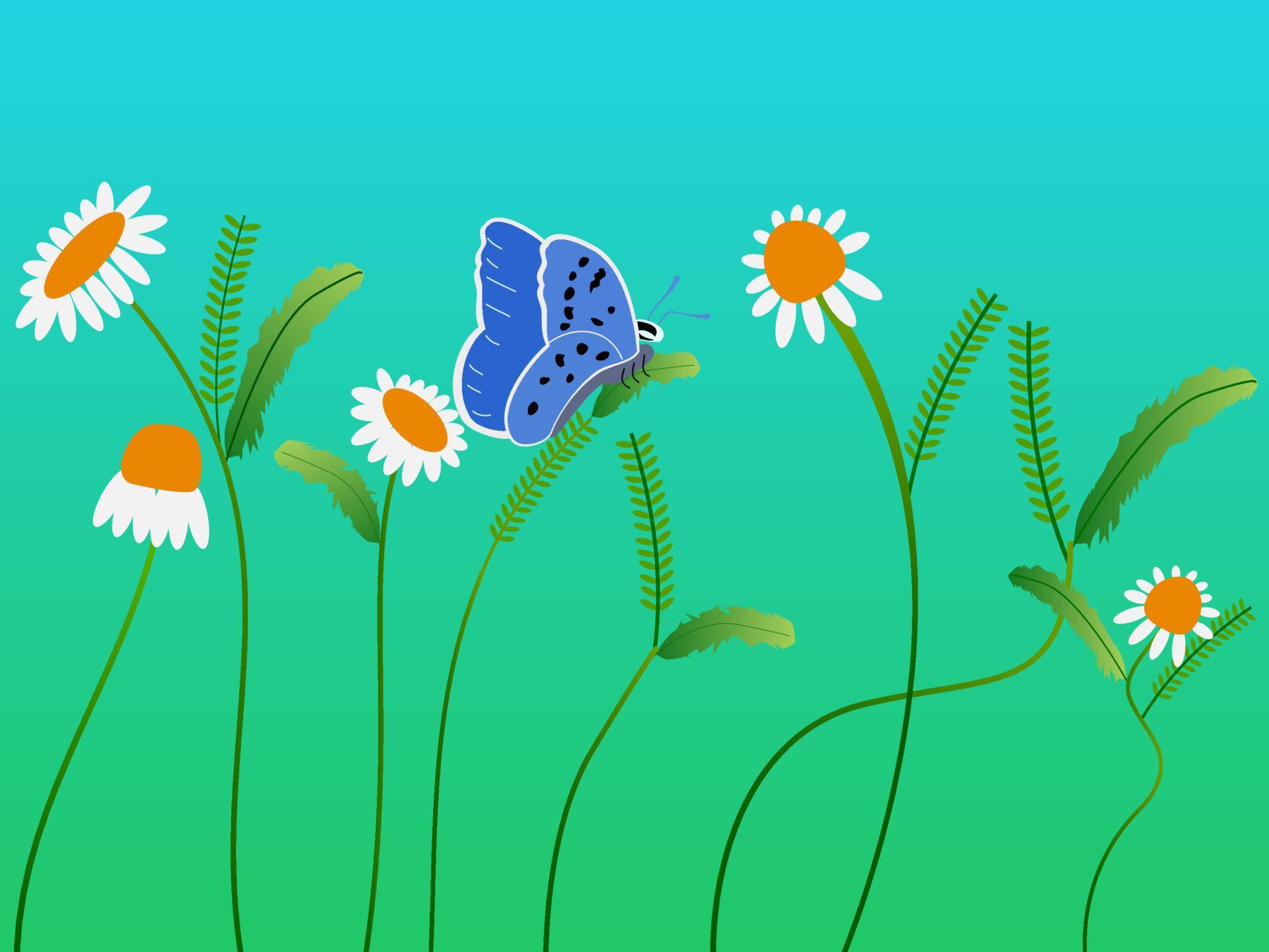 a butterfly perched on a beautiful plant Stock Free and Free SVG