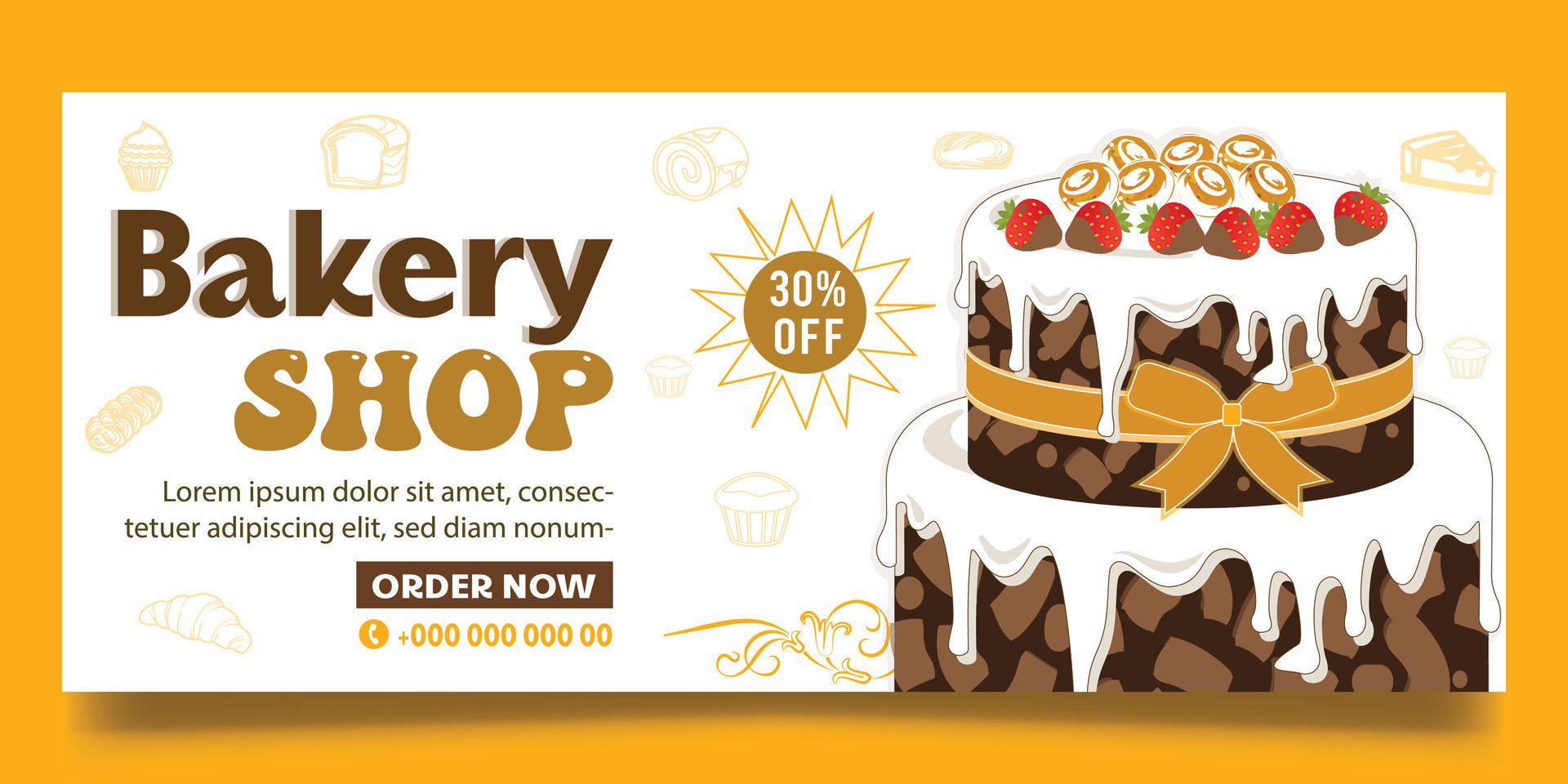 Cake banner design Free Vector