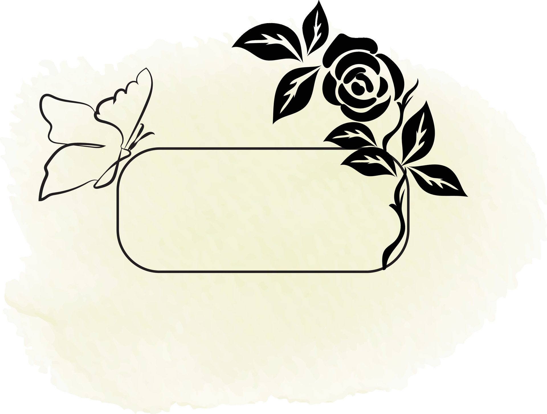 realistic hand drawn flowers with blank banner Free Vector