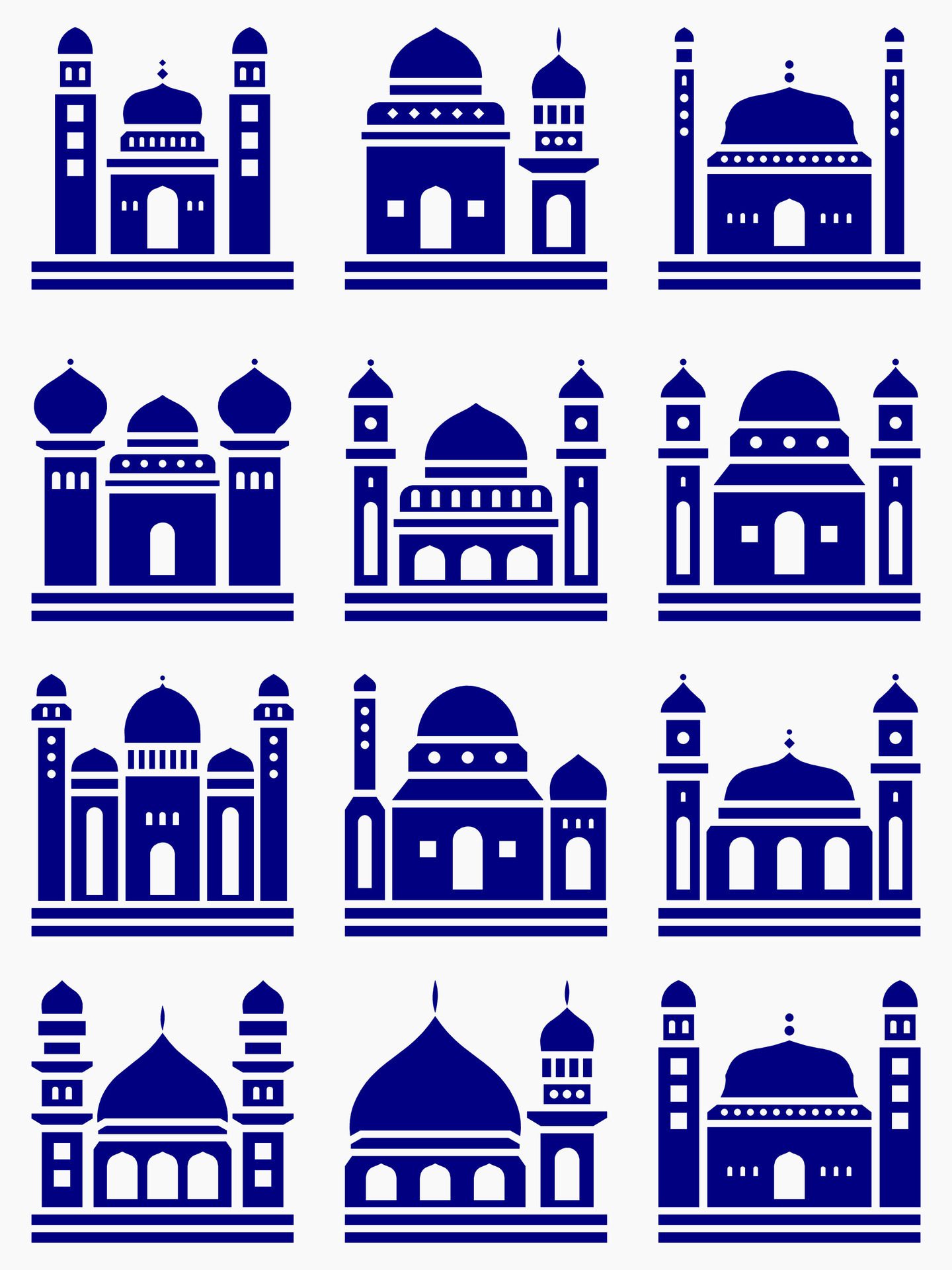 Mosque muslim pattern for decoration, background, panel, and cnc cutting Free Vector