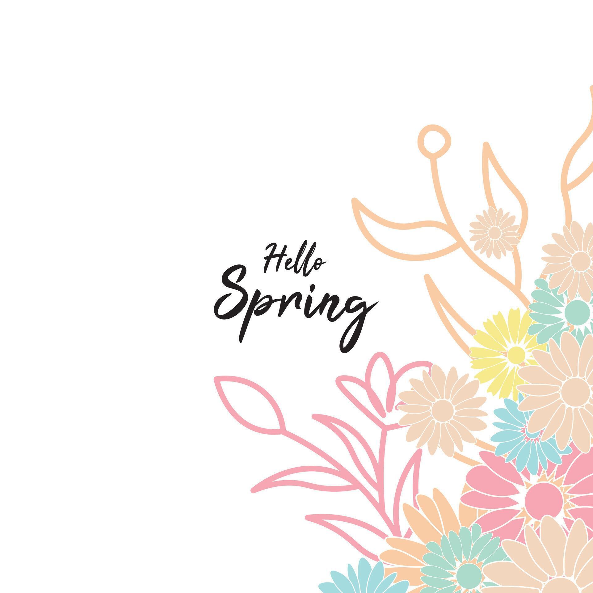 Spring abstract vector backgrounds with flowers,Art illustration for card, banner, invitation, social media post, poster, advertising. Stock Free