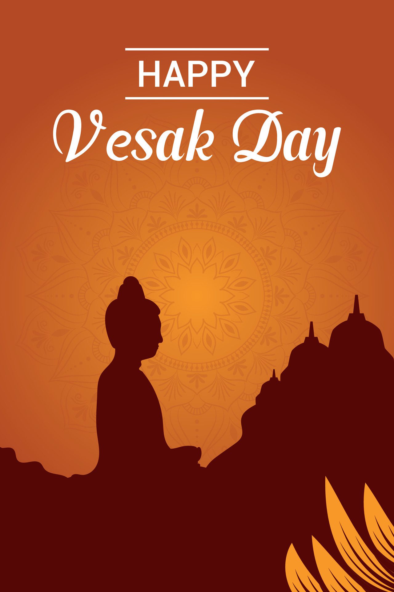 Flat vesak day illustration festival celebration and vesak day Banner Free Vector