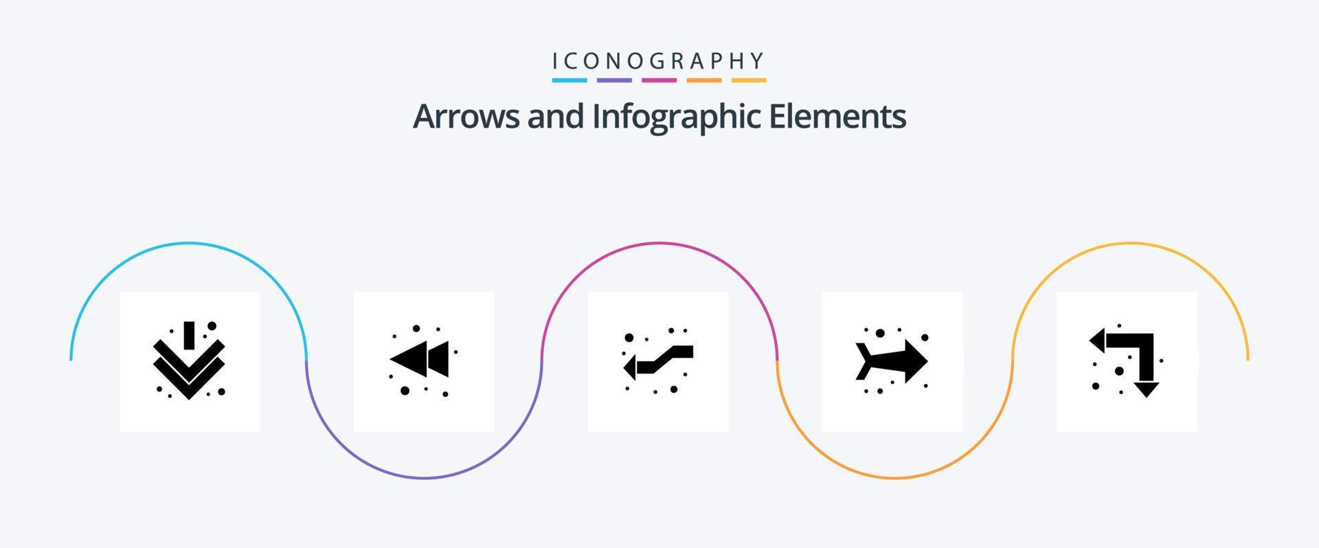 Arrow Glyph 5 Icon Pack Including . up left. intersection. arrows. direction Stock Free