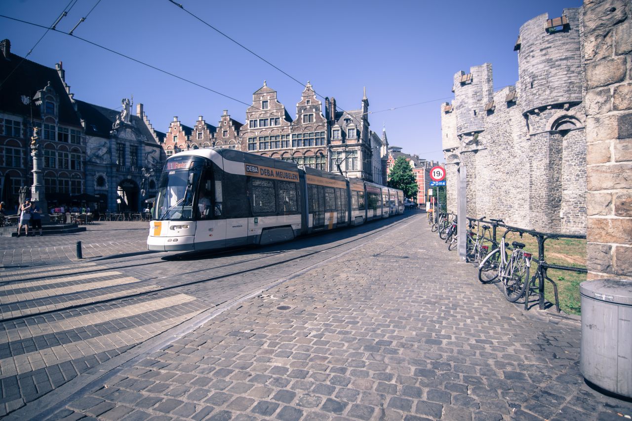 Tram in Ghent Stock Free