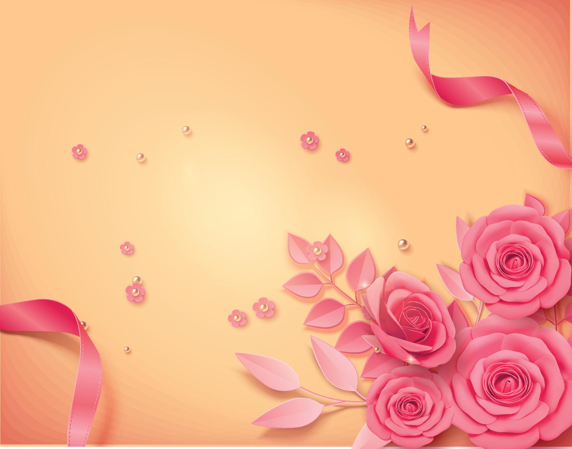 Colors rose flower 3d illustrations vector Stock Free