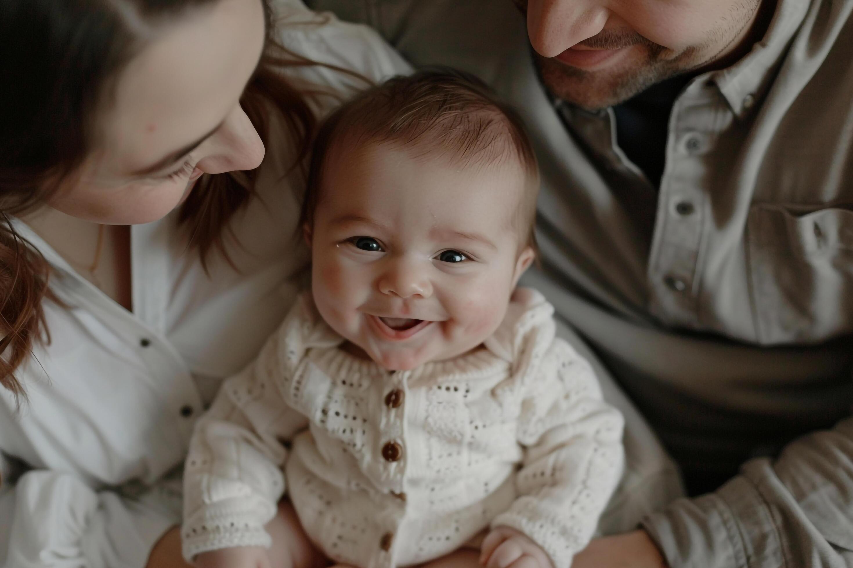 Baby with Family Members Cherished Family Moments Stock Free