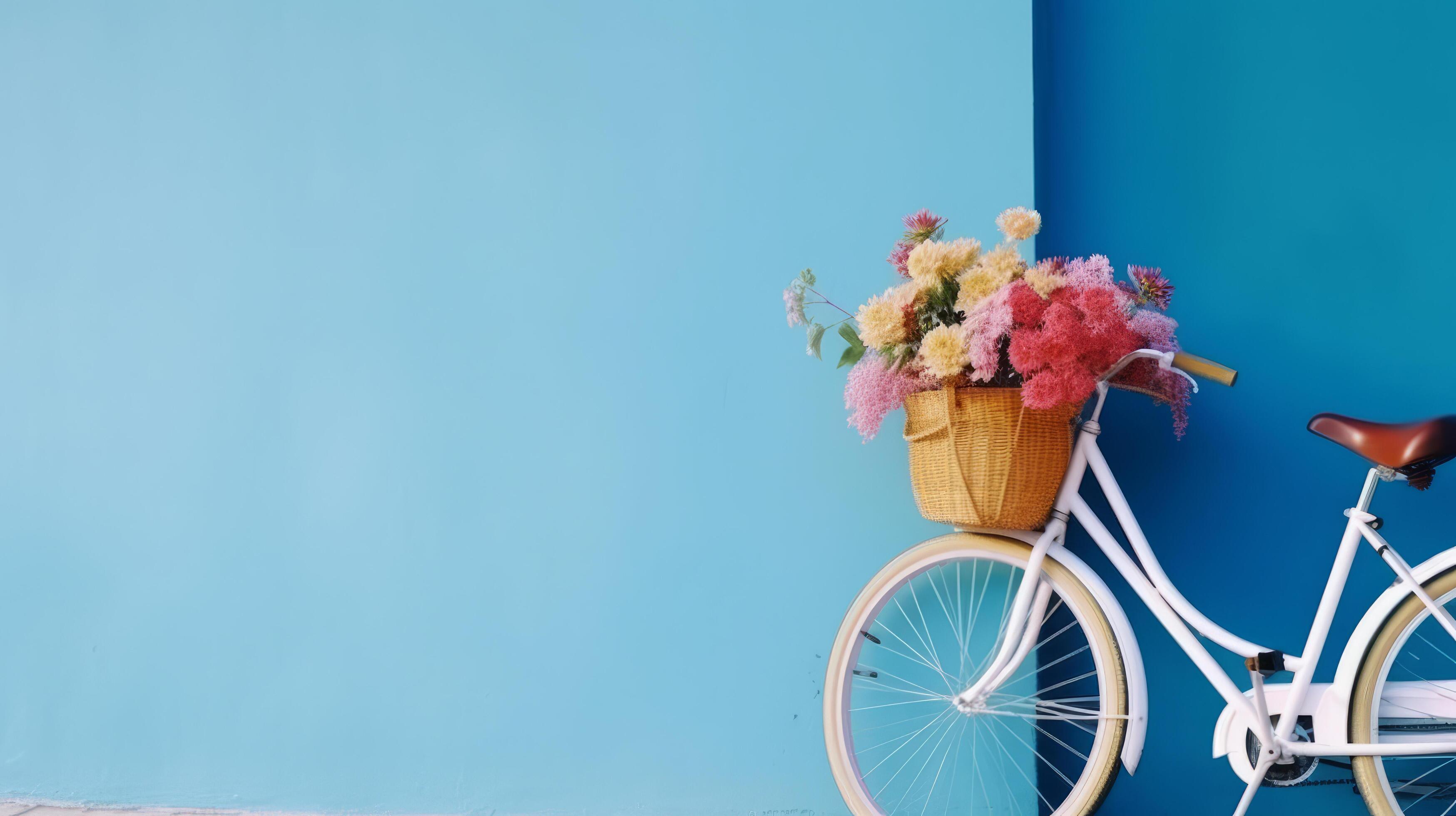 Bicycle with flowers. Illustration Stock Free