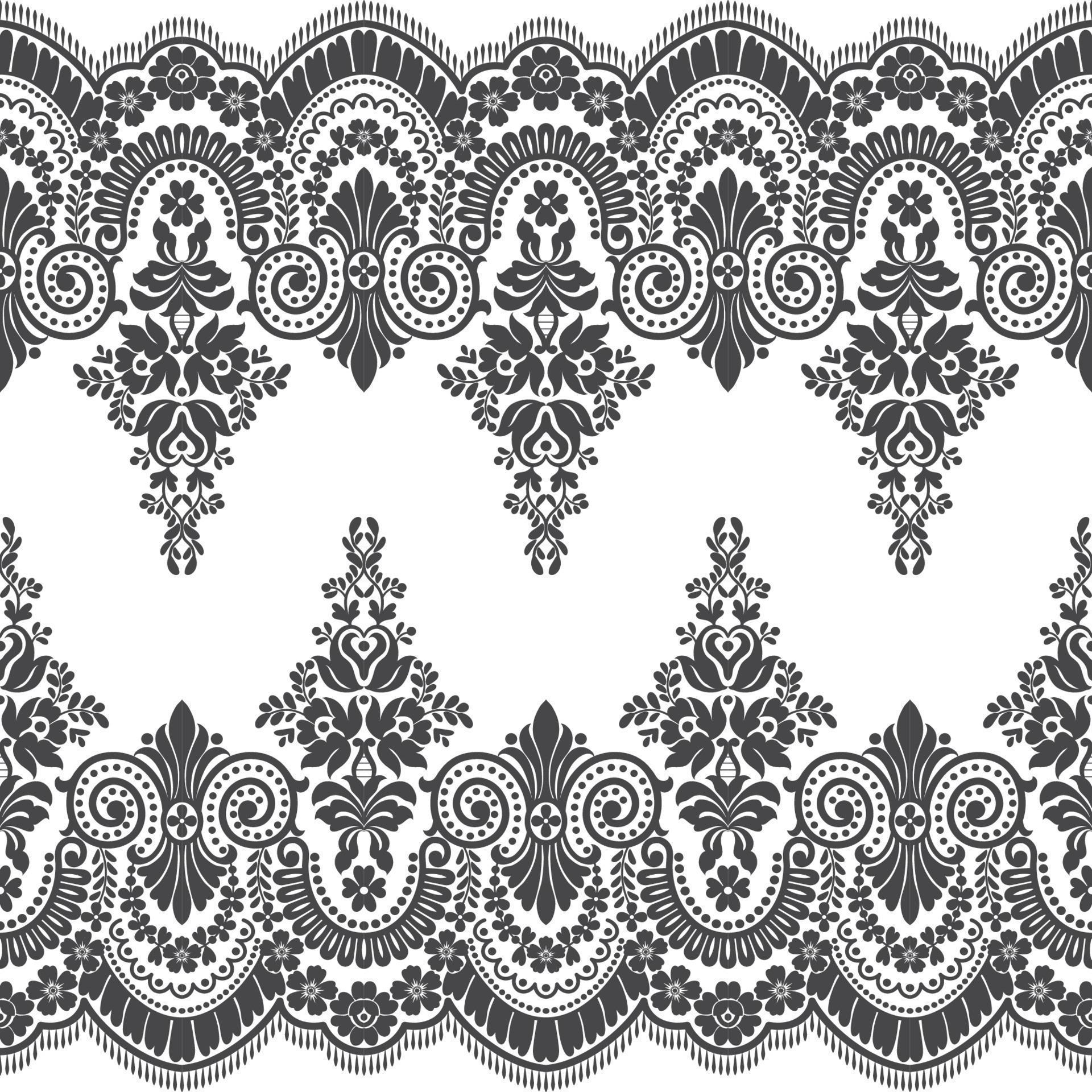 Abstract seamless lace pattern with flowers Stock Free