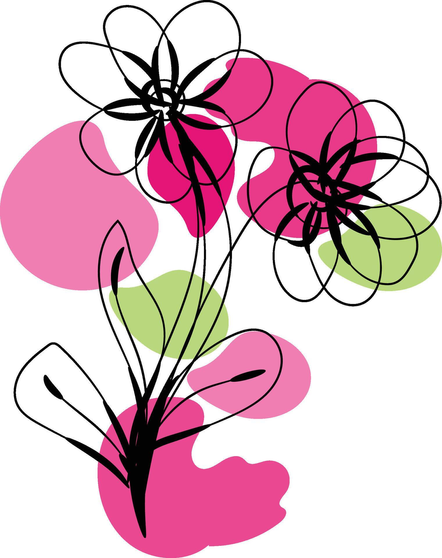 Monochromatic spring flowers collection Stock Free