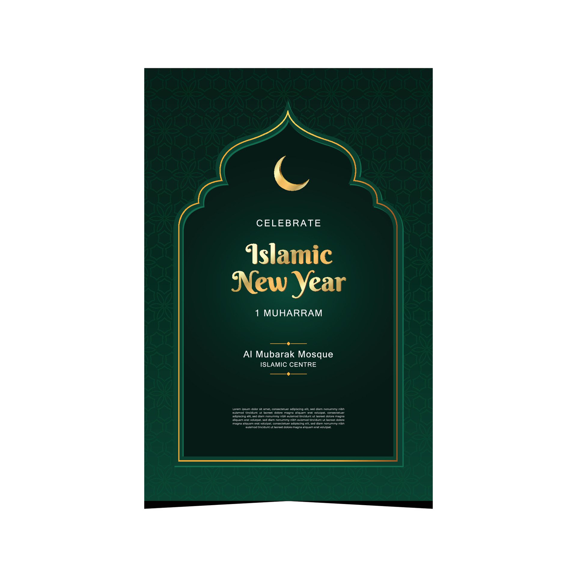 Happy islamic new year banner template Free Vector