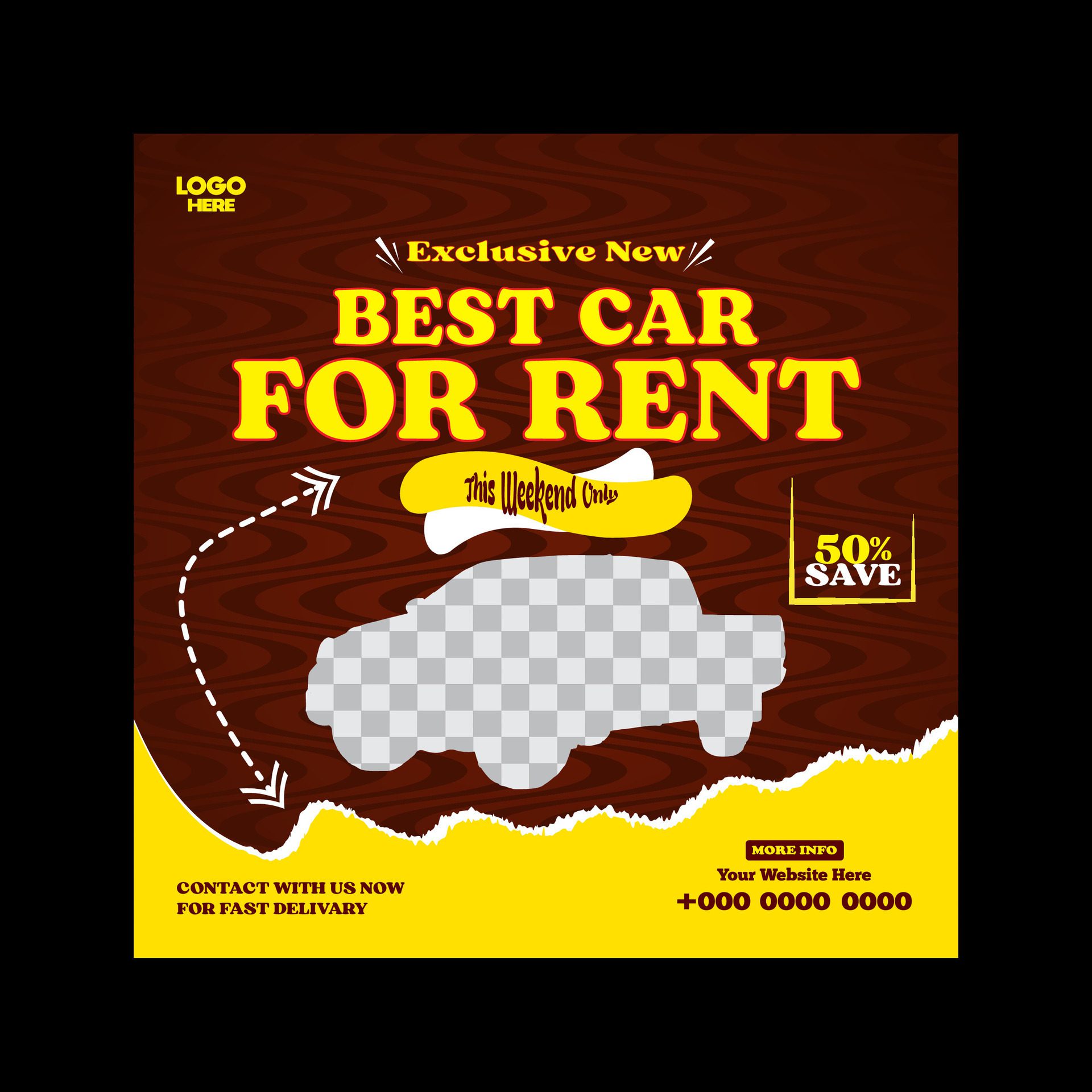 car rent or sale post design and social media banner template Free Vector