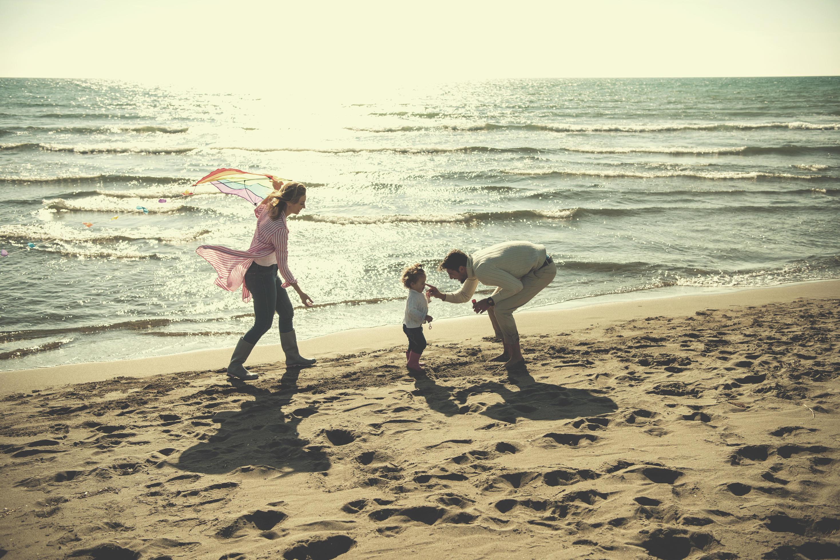 happy family enjoying vecation during autumn day Stock Free