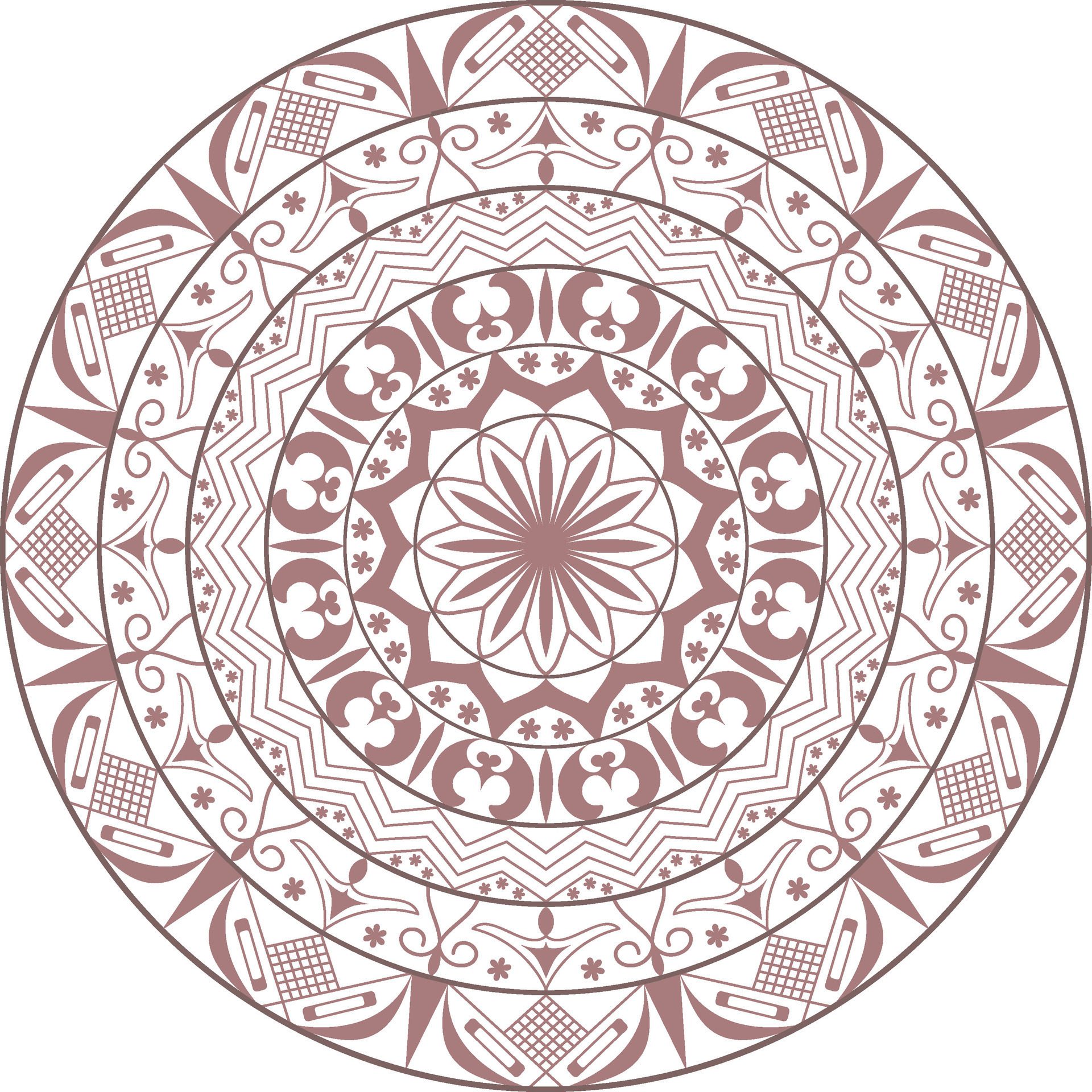 a circular design with a floral pattern Free Vector