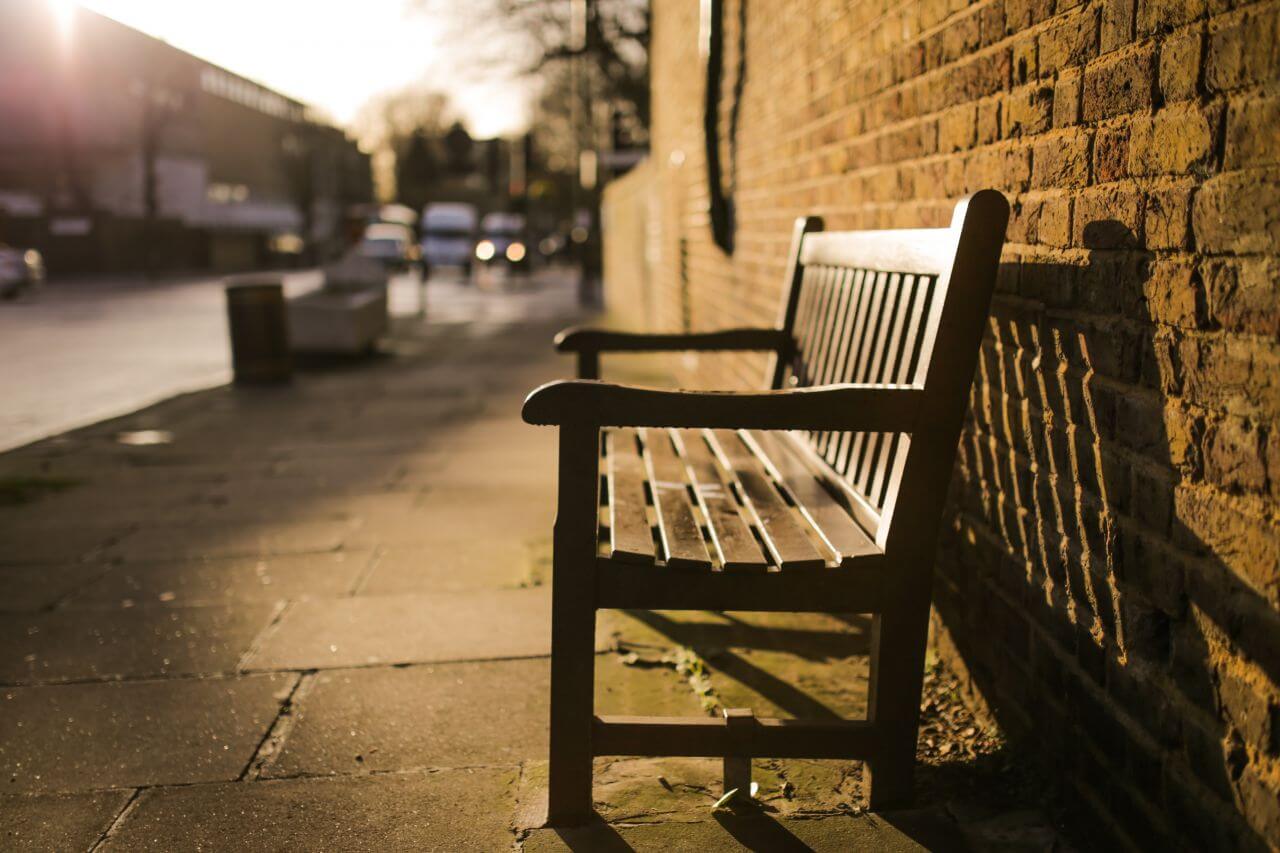 Park Bench During the Golden Hour Stock Free