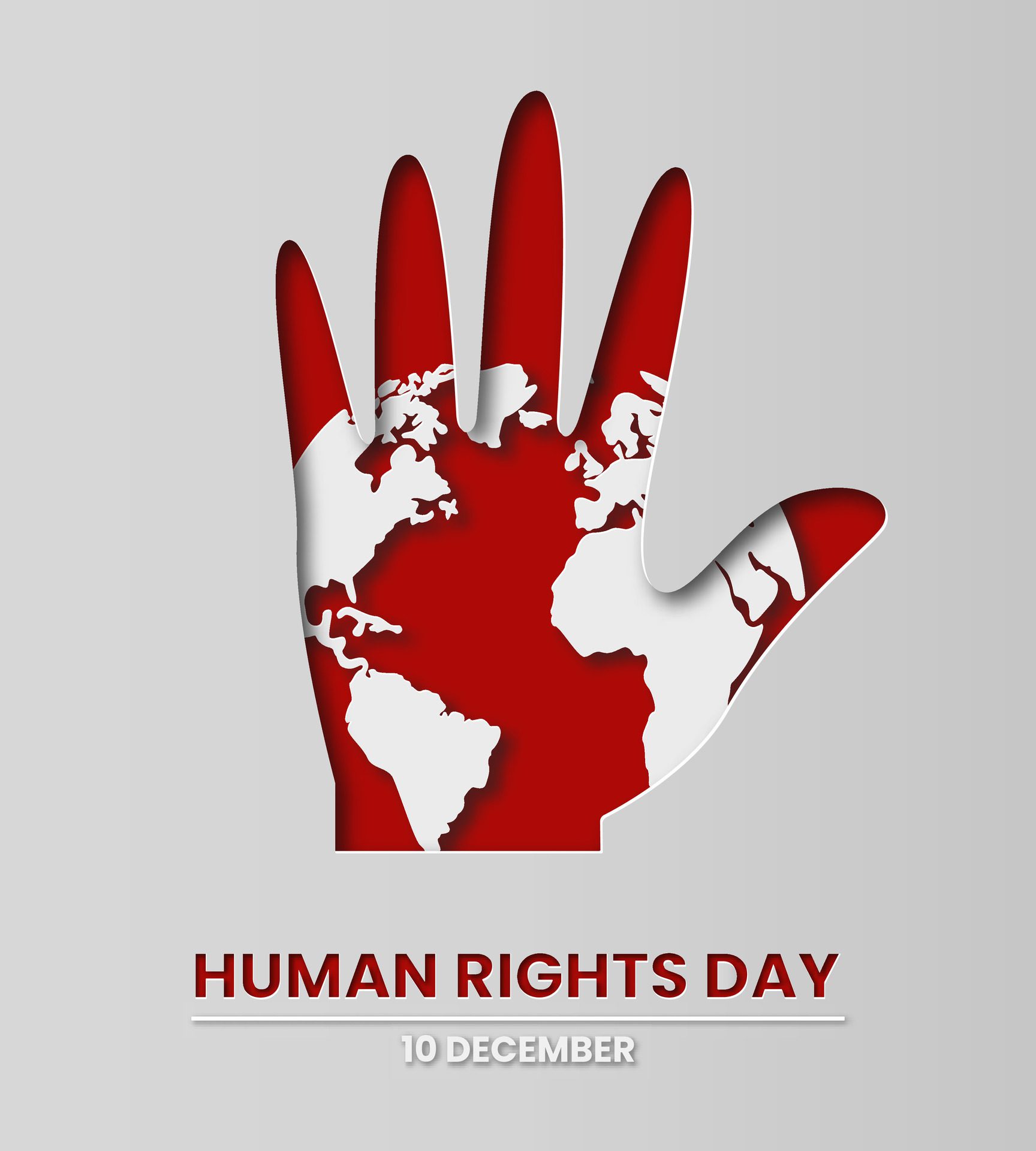 International Human Rights Day in paper cut style. For banners , poster, flyers or web site Free Vector