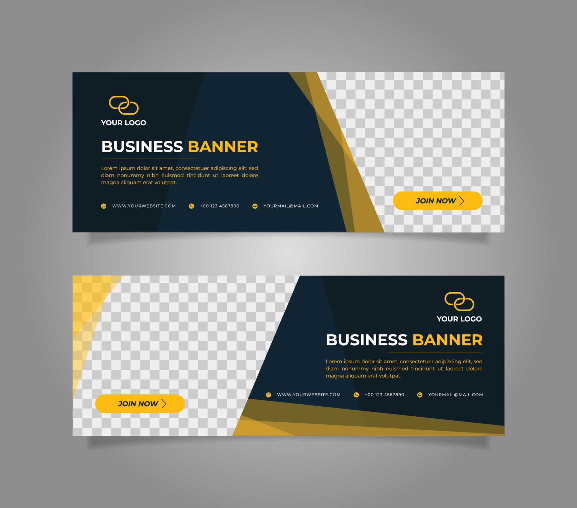 Abstract minimal business banner template Free Vector