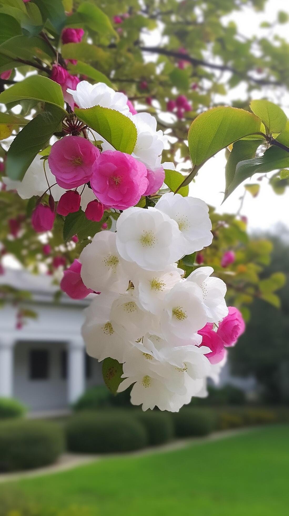 White Flower with green background, Real clear photo Chinese Suzhou garden purple Stock Free